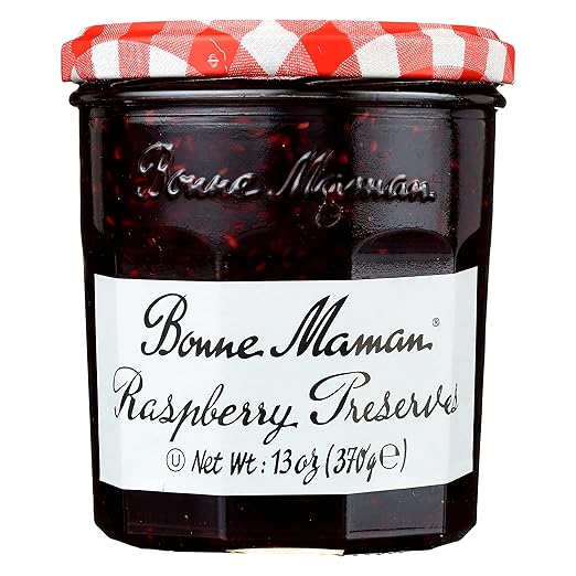 Bonne Maman Raspberry Preserves, 13 oz Glass Jars (Pack of 6) – Non-GMO, Made with Simple Ingredients