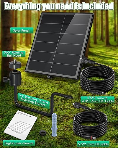 Miniatura 6 de KEPEAK Panel solar para cámara de rastro - Batería de 6000 mAh, cargador de batería solar de 12 V, impermeable, para monitoreo de vida silvestre al