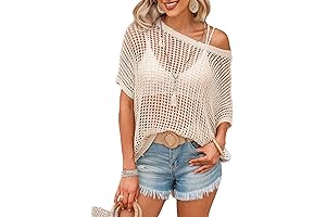 Elegant Summer's Eve - Women's Hollow-Out Lace Knit Top