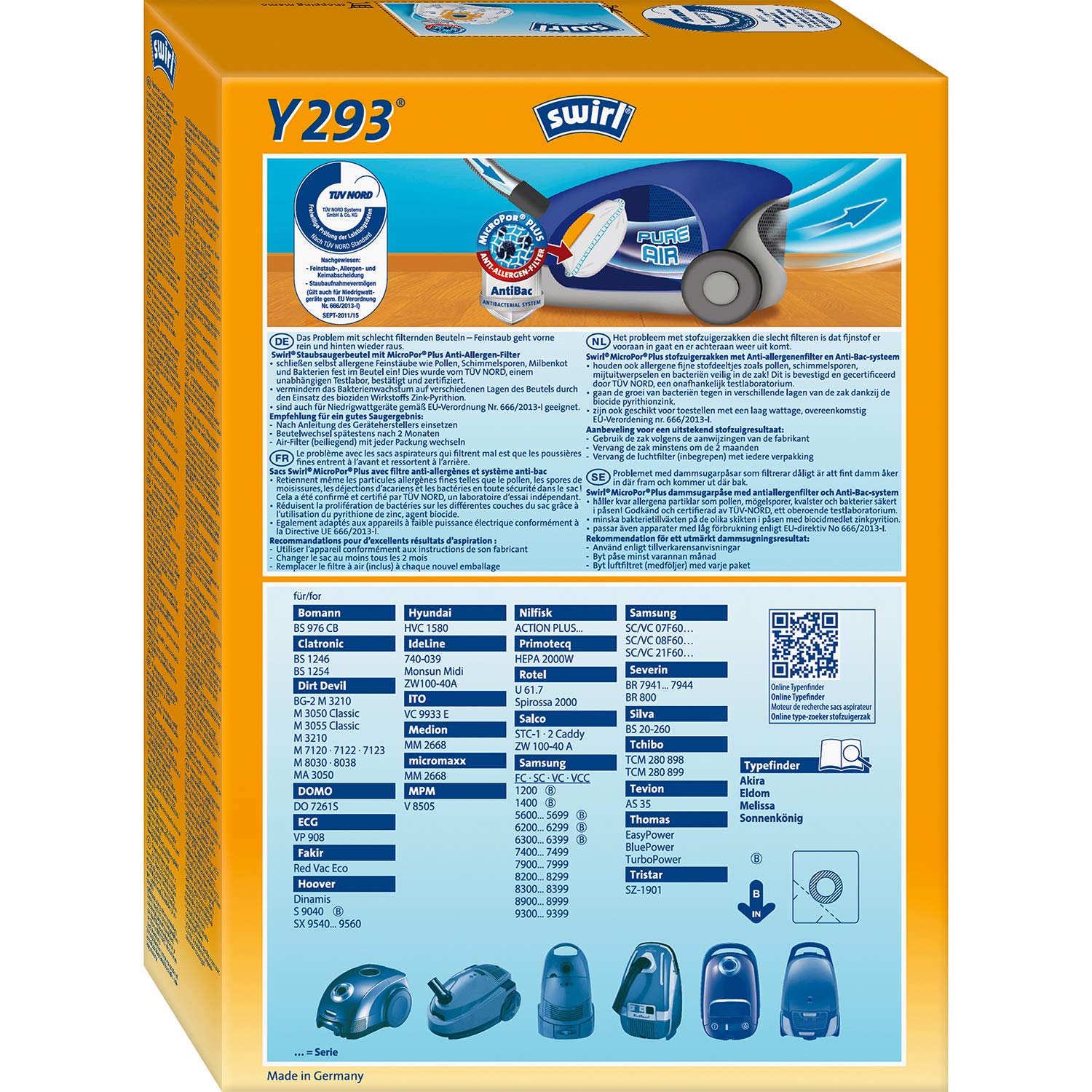 Image secondaire de Melitta 197682 Sacs pour ubrige marques, Sac Aspirateur Y 293 MP Plus airspve4