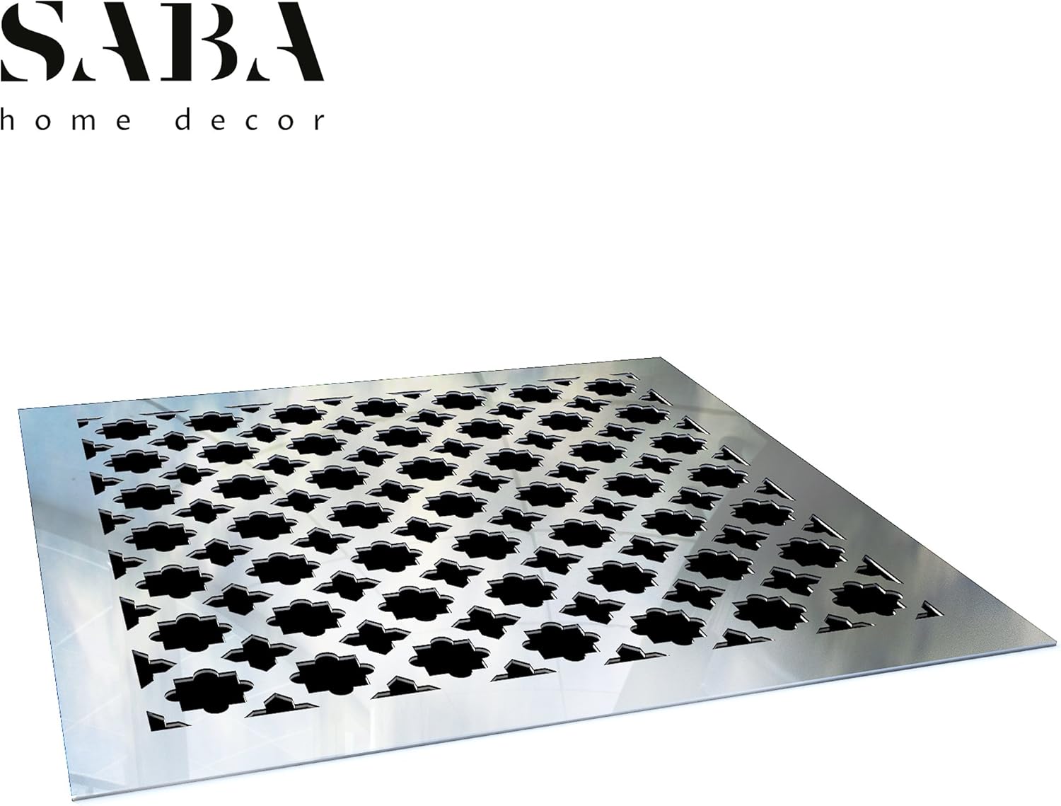 SABA Home Decor Air Vent Cover Grille - Acrylic Fiberglass 8 x 8 Duct Opening (10" x 10" Overall) Mirror Finish Return Register Covers for Walls and Ceilings not for Floor use, Venetian