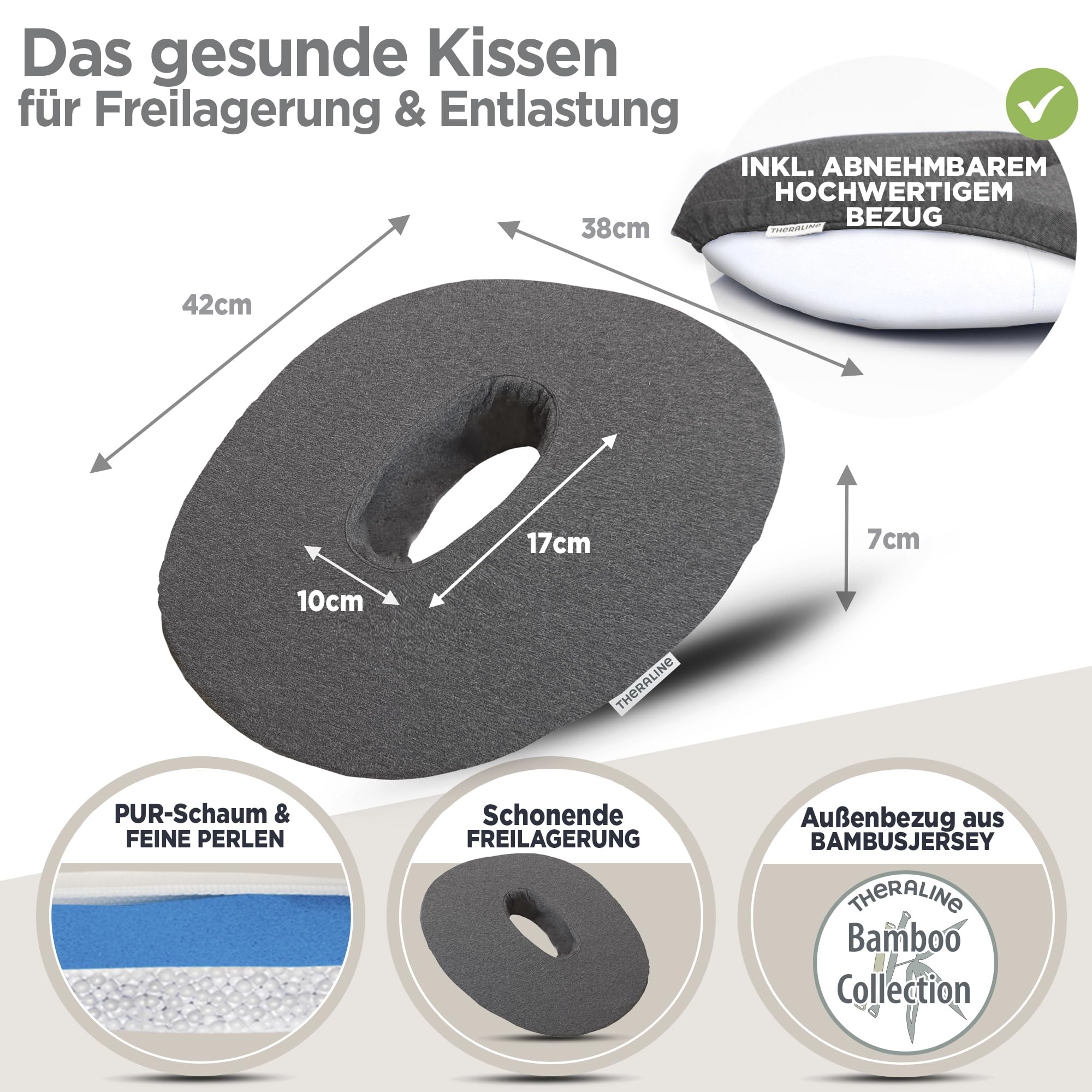 Zitkussen - ringkussen, Sissel® Zitring ovaal of rond in het wit
