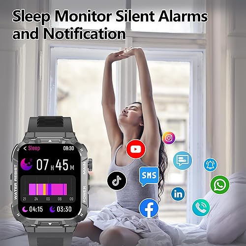 Miniatura 3 de Reloj inteligente para hombre (contestaciónllamadas de marcación), resistente al agua 5ATM, 1.96 pulgadas, HD, reloj táctico de fitness para Android