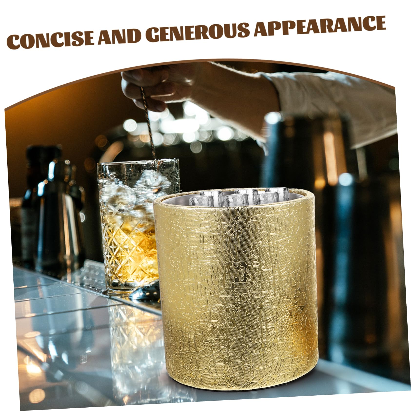 Zerodeko 1 Pc Cubo De Hielo De Acero Inoxidable Tina De Hielo De Acero Inoxidable Cubo De Hielo Aislado para Cubeta para Servir Hielo Cubitera De Cocina Barril De Vino Champán
