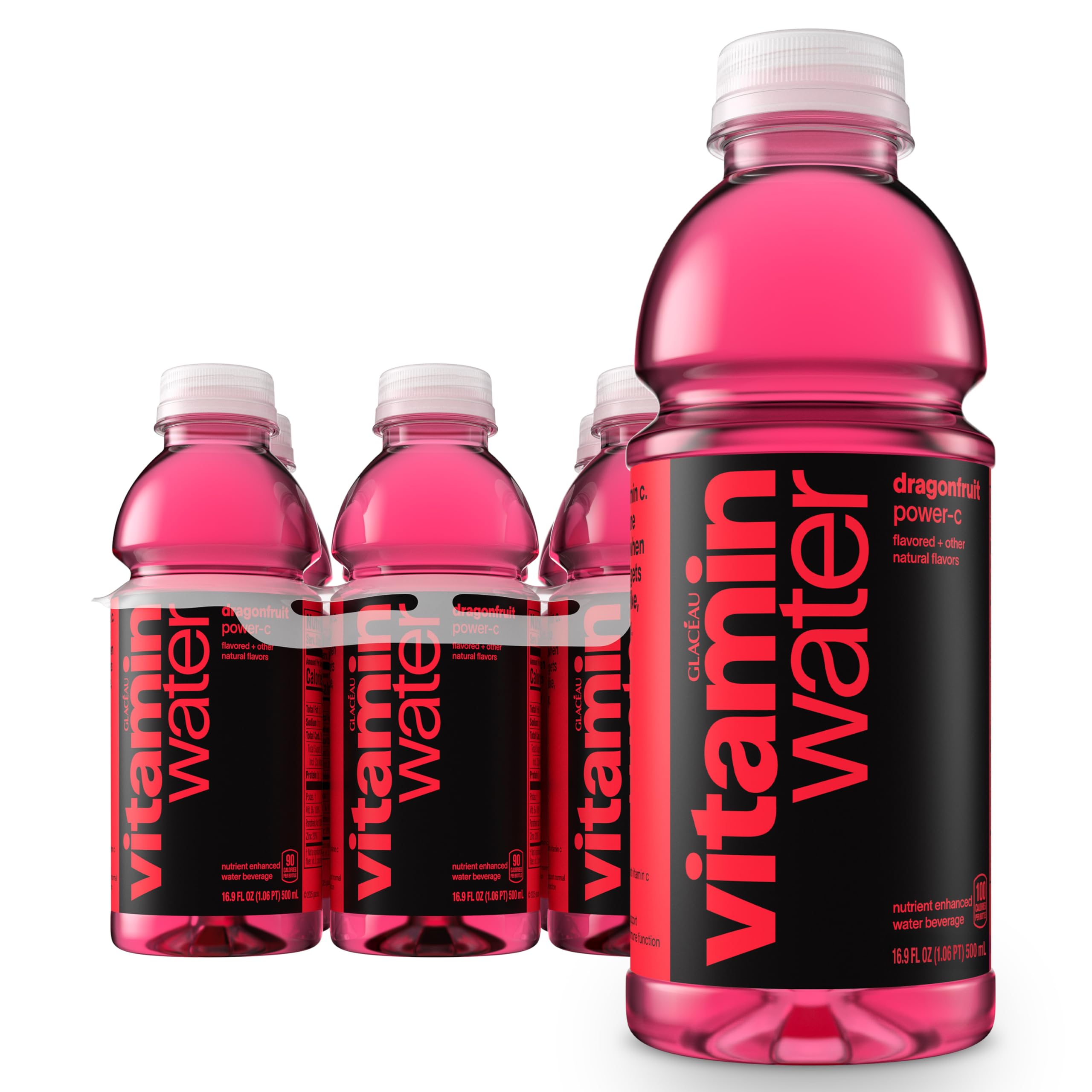 vitaminwater Power-C (Dragonfruit Flavor): Electrolyte Enhanced, 16.9 fl oz (6-Pack)