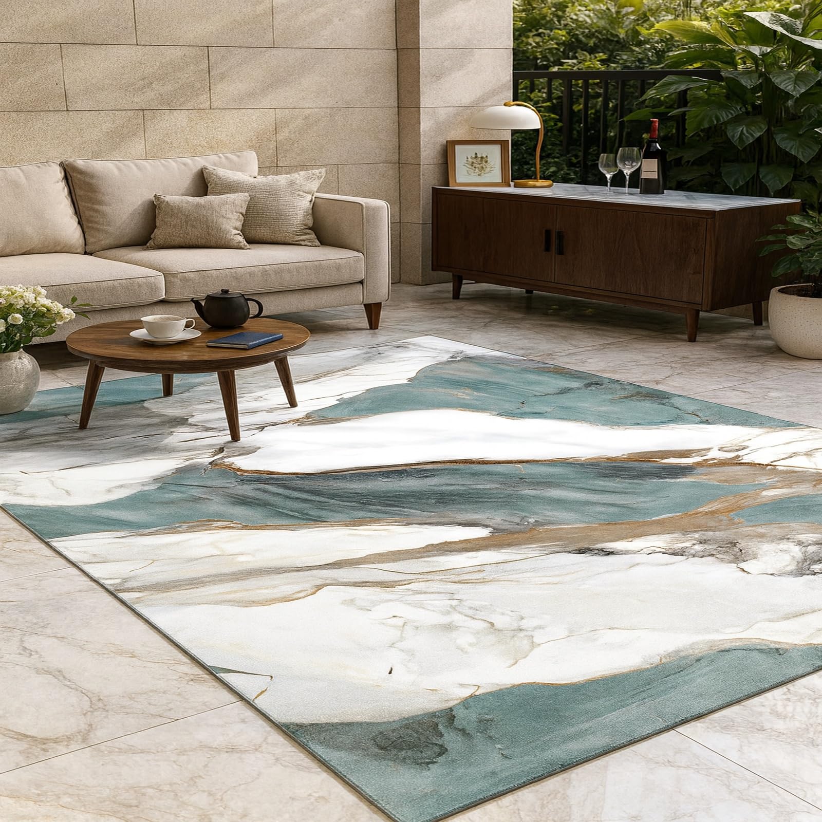 Tapis de cuisine et entrée lavable au design abstrait pour un foyer chaleureux