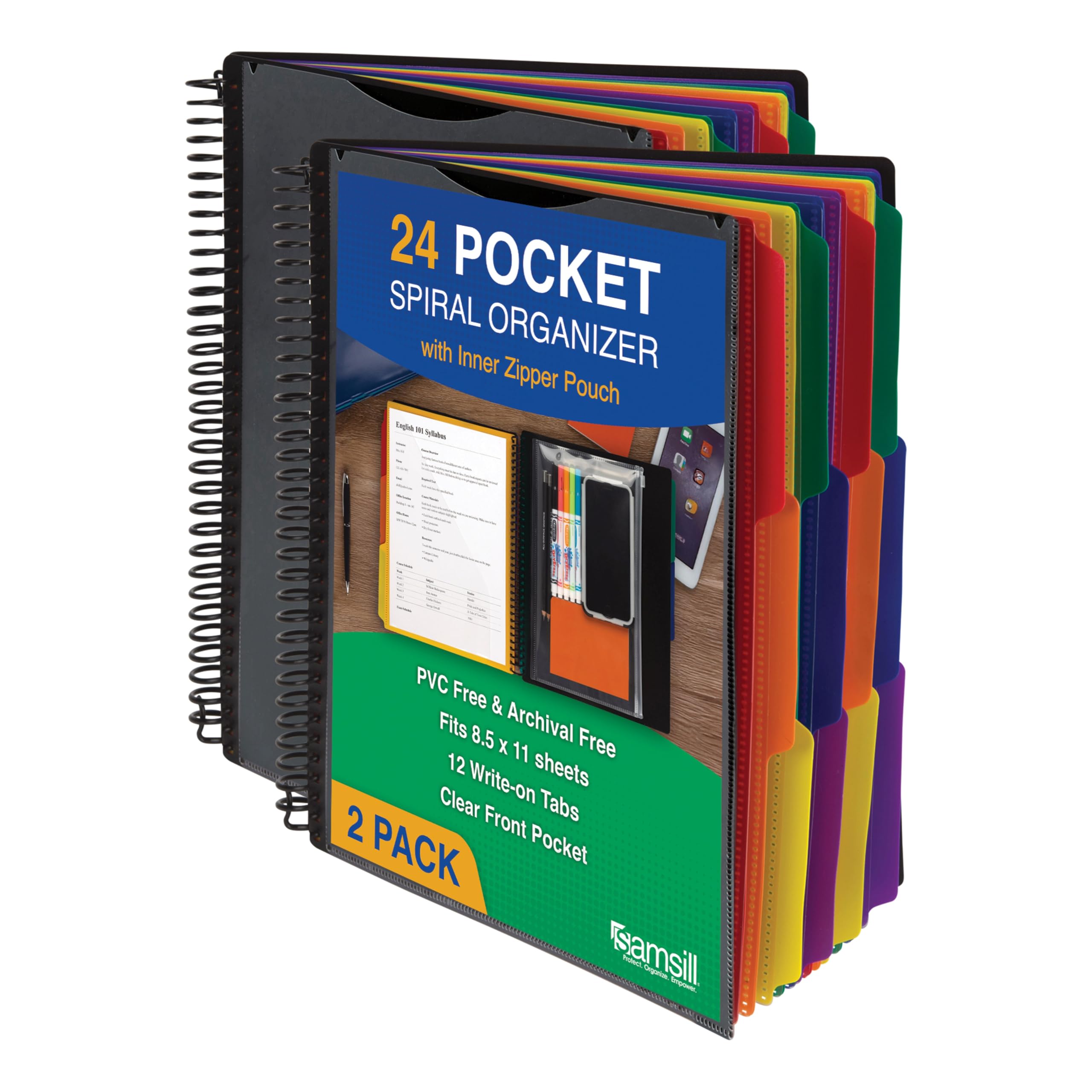 Amazon.com : Samsill Spiral Folder Organizer (2-Pack) - 12