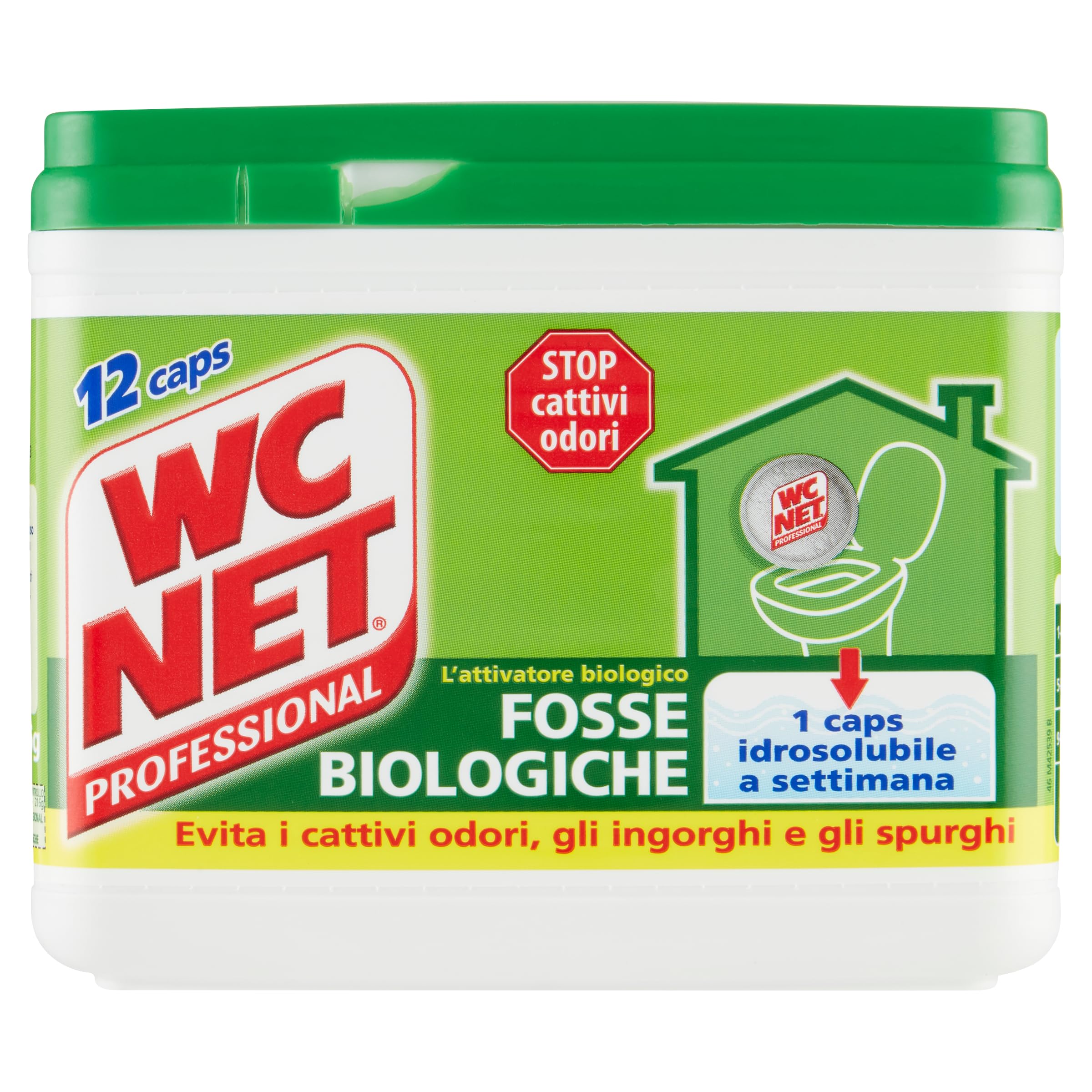 Wc Net Professional, Fosse Biologiche, Capsule Idrosolubili per WC, Scioglie gli Ingorghi, 12 Caps x 3 Confezioni