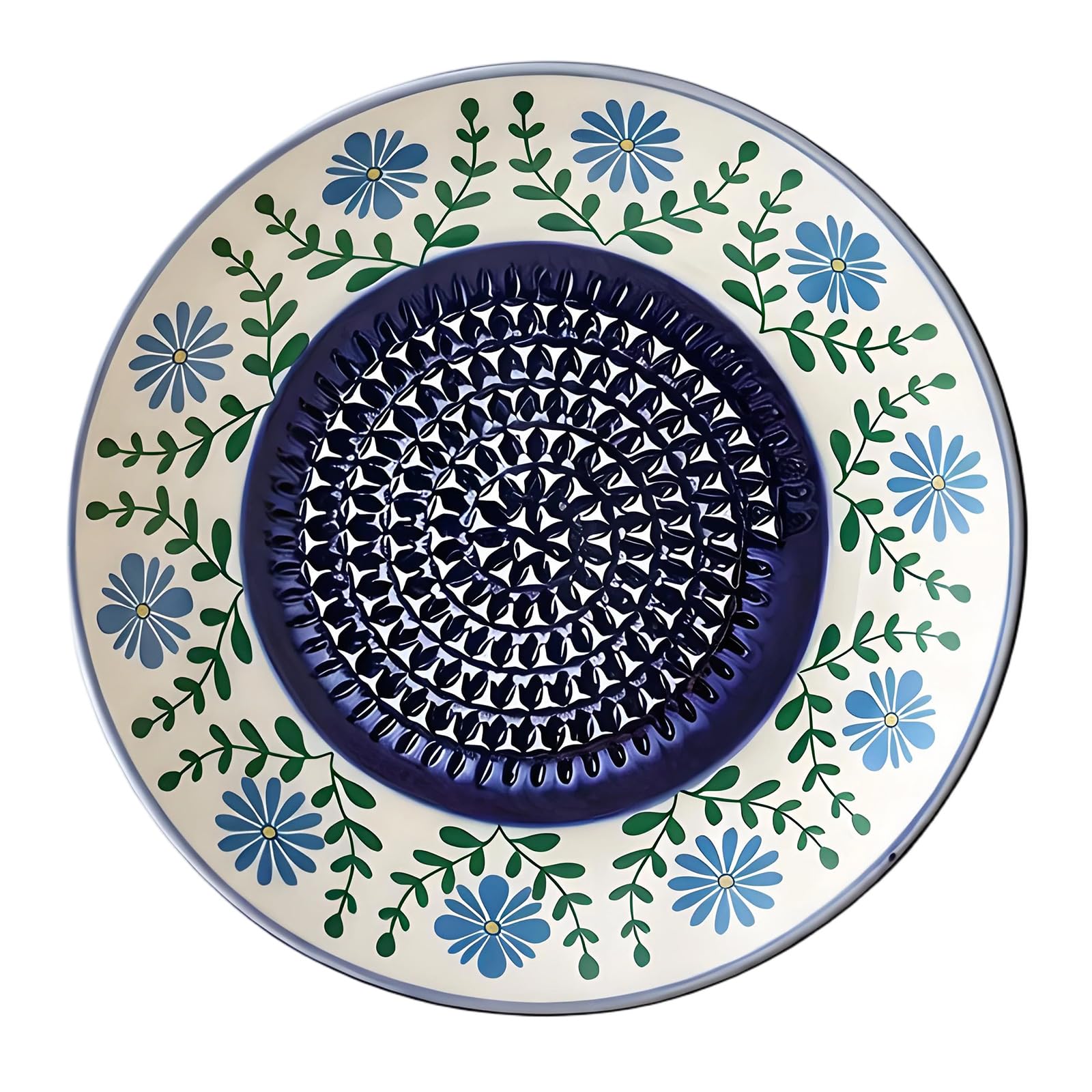 Xinsheinelry Ceramic Hand Operated Grinding Plate Embossed Design Grinder Grater for Garlic Gingers and Soft Fruits in Homes Kitchen Safe Garlic Mincer