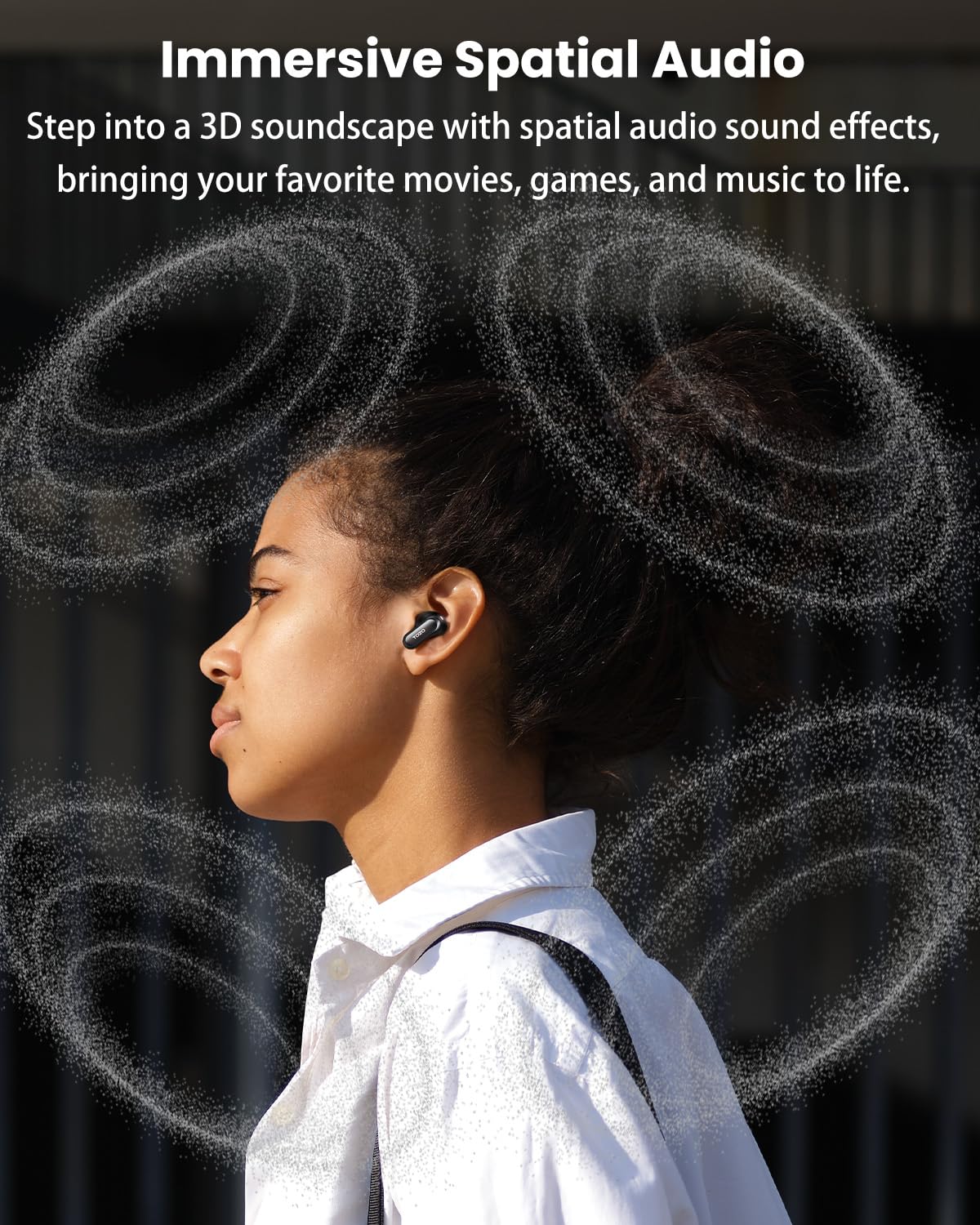 TOZO NC20 Pro Cuffie Bluetooth 5.4, ANC Ibrido, Audio Hi-Res LDAC | Traduzione Vocale IA in Tempo Reale Note Riunione Automatiche 6Mics ENC IPX8 Ricarica Wireless Ideali per Lavoro e Viaggi