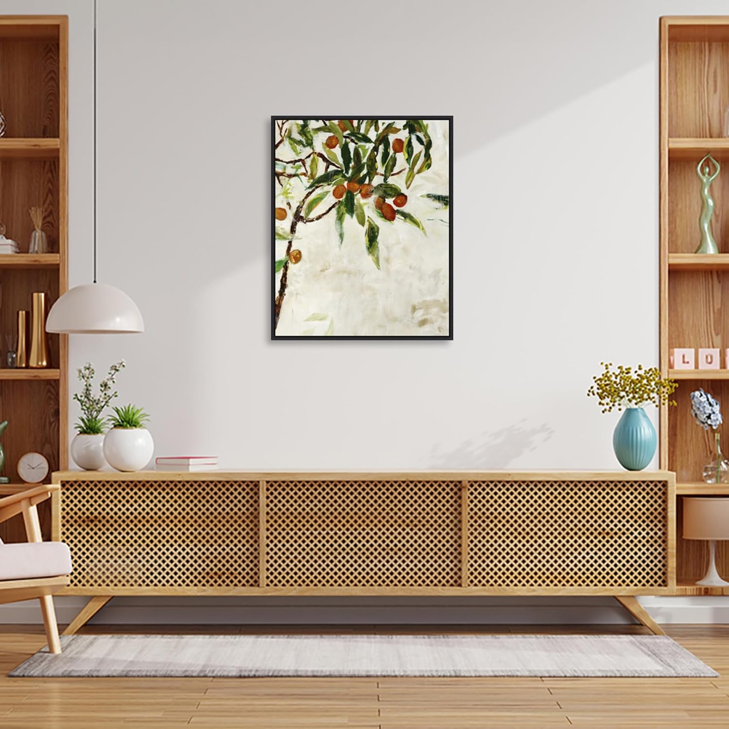 Amanti Art Framed Canvas Wall Art 28x23 Kumquat Tree by Jodi Maas, Framed Wall Art Canvas, Cuisine Artwork, Modern Decor, Medium Poster Painting for Living Room, Bedroom, Bathroom, Kitchen, Office or