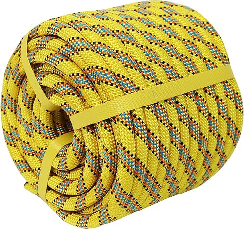 Miniatura 2 de CRAYZA Cuerda de poliéster doble trenzada (12 pulgada x 50 pies), cuerda de aparejo de arborista fuerte, 48 hebras para trabajo de árboles, tirar,