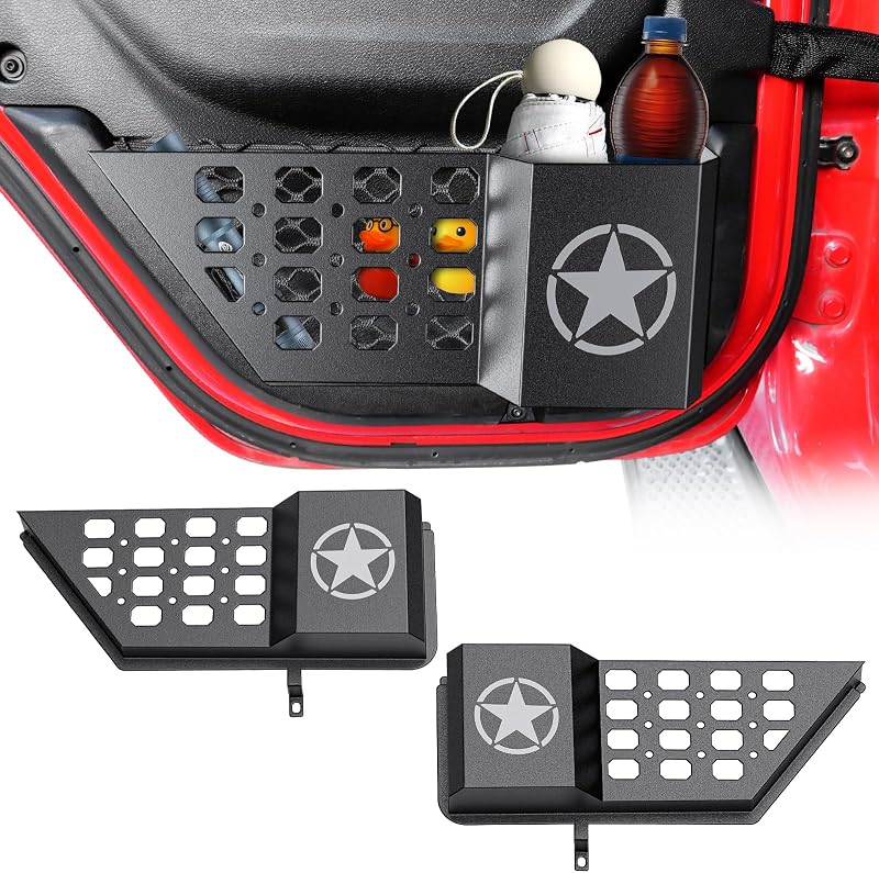Organizador de porta traseira em metal DIAMOOKY para Jeep Wrangler JL JLU e Gladiator JT – 2 unidades