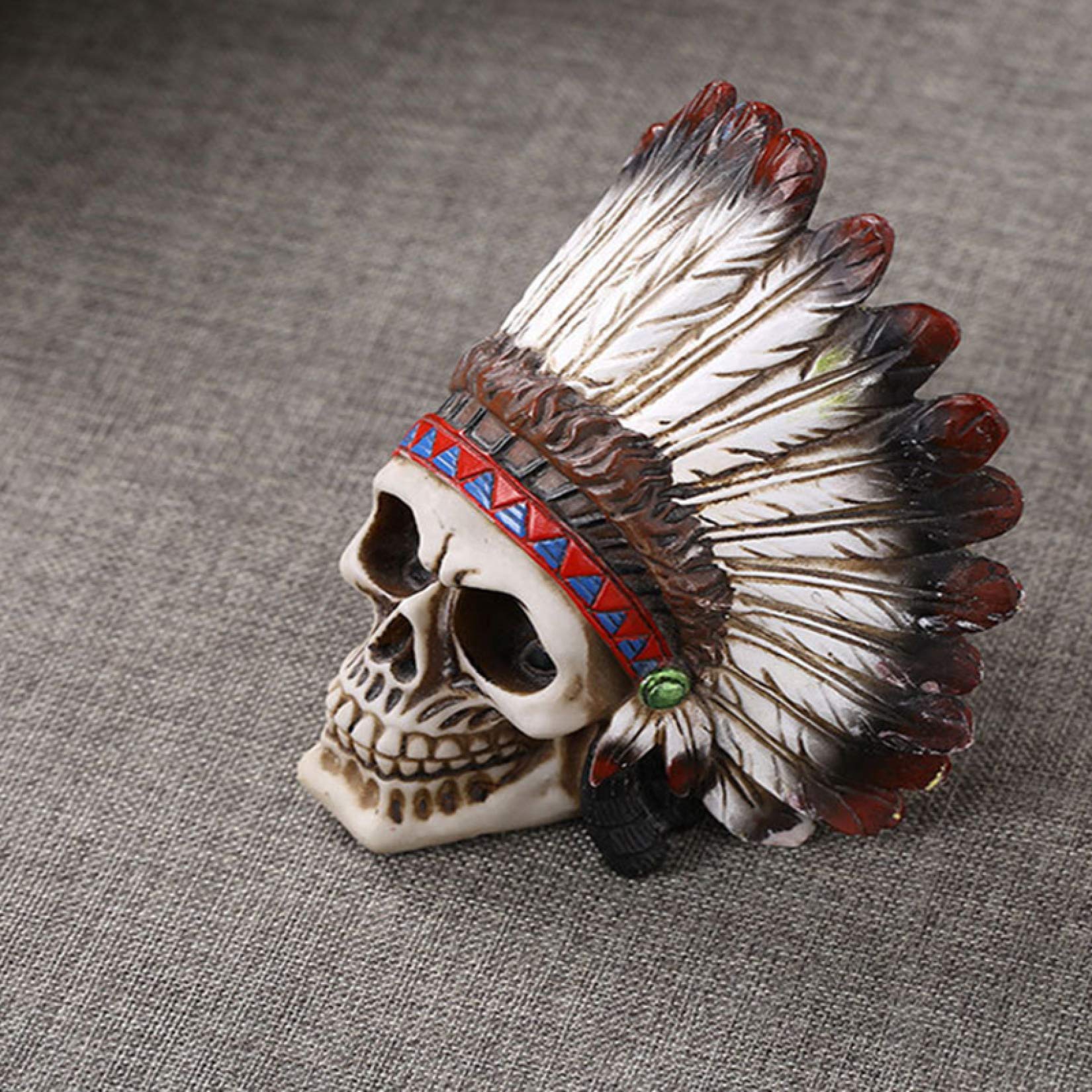 schulpture Estatuilla Coleccionable Arte Tallado Cráneo Humano Esqueleto s & s Cabeza de cráneo Indio para Fiesta de Halloween