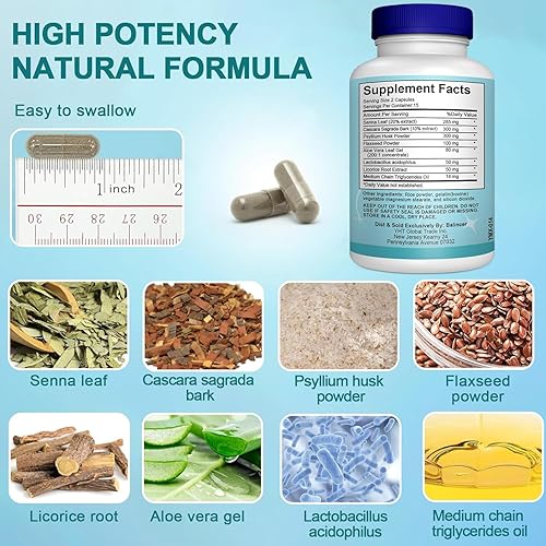 Miniatura 5 de Limpieza de 15 días, apoyo intestinal y colon, desintoxicación avanzada de limpieza intestinal de 15 días para mujeres y hombres con Senna, cáscara