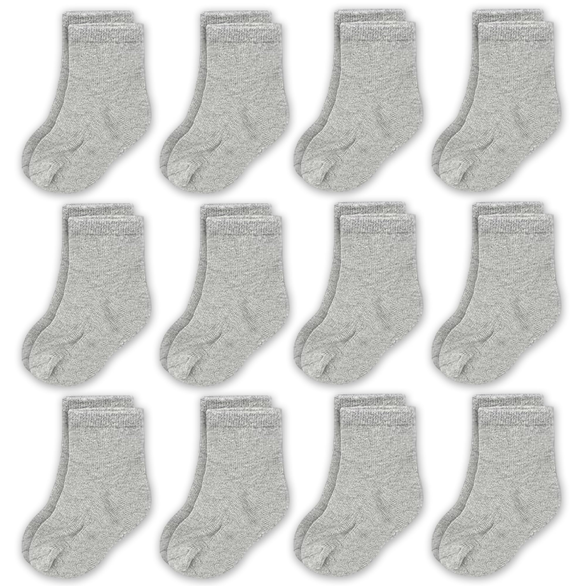 CozyWay Baby & Toddler Socks Crew Comfy Cotton Socks For Girls and Boys Babies Soft & Breathable Infant - 12 Pack