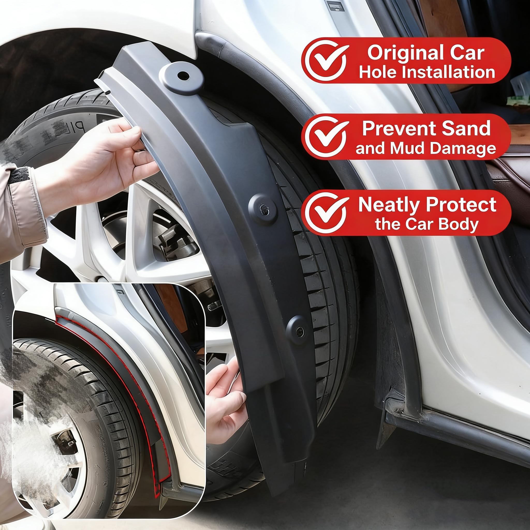 Paraspruzzi Parafango Volvo XC60 (2018-2022) - Parafango esterno Mudguard per pneumatici, copertura di protezione, accessori auto