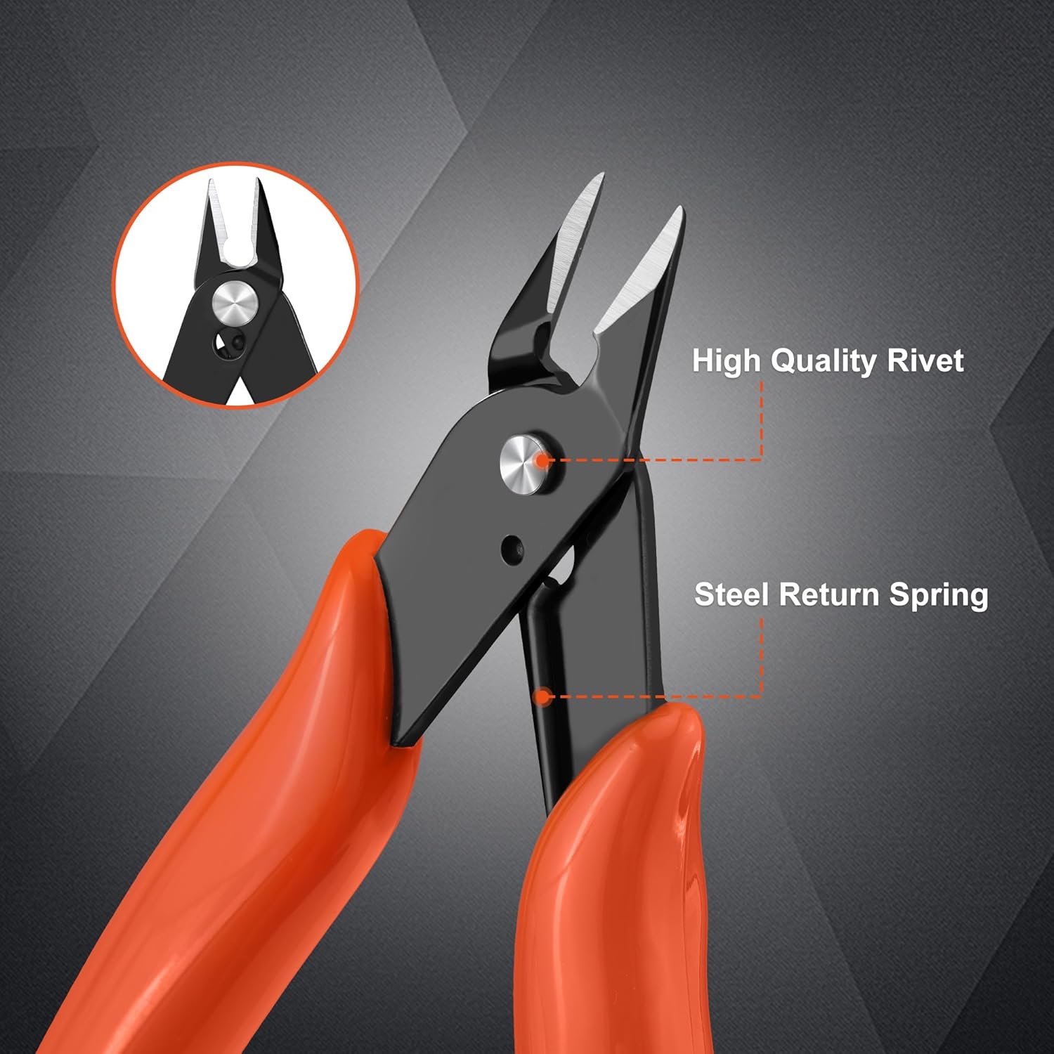 ValueMax Flush Cutters 6 Pack, 5" Micro Precision Side Cutter Pliers Spring-loaded, Small Diagonal Cutters for Jewelry Making, Electronics, Zip Ties, Model Craft