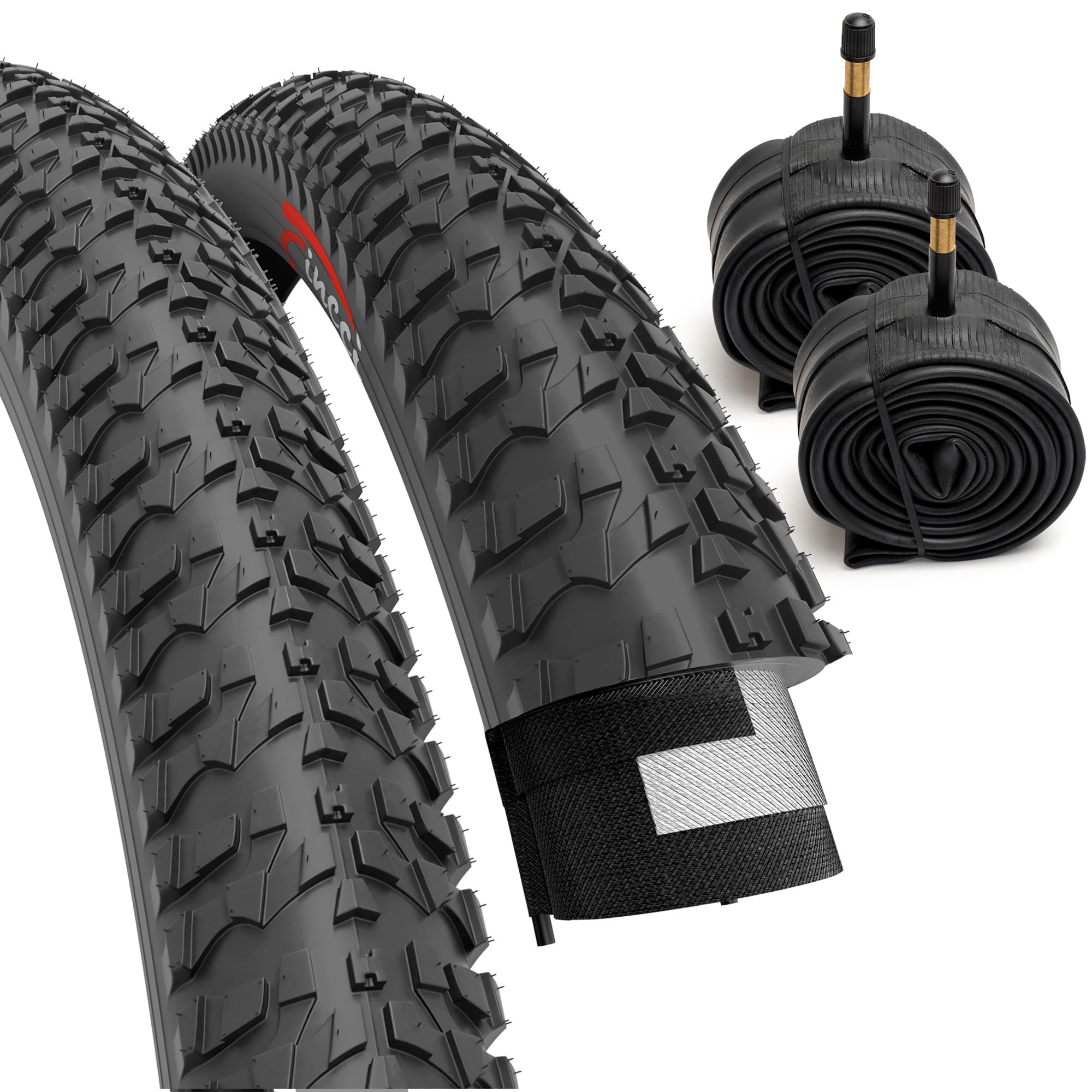 Fincci Pneu Bmx 20 Pouces - Set Pneus 20 X 1.75 Pouces Avec Chambre à