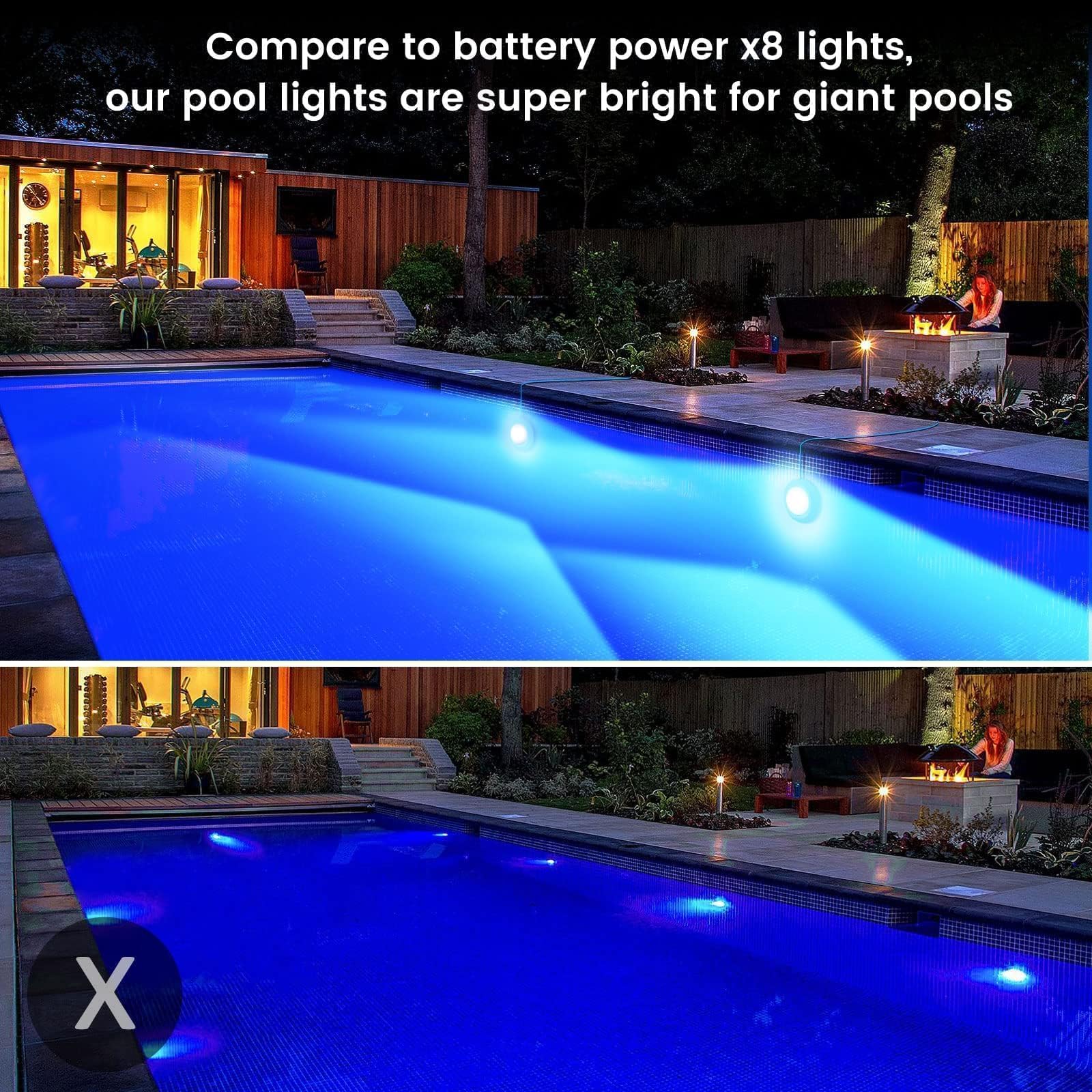 LyLmLe Luces Piscina Sumergible LED, 20W Regulable Multicolor RGB Focos Piscina Control de App, Regulable, Temporizador, IP68 Impermeable Magnético Luces con 8m para Piscine Sobre Tierra Acero, 12V