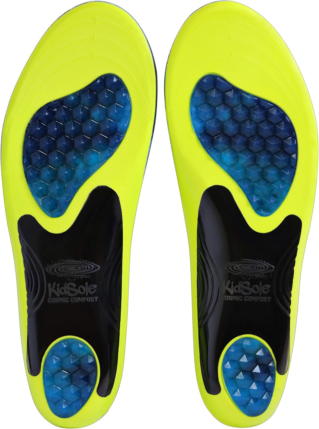Cosmic Comfort Reinforced Arch Support Soft & Strong Children's Insole. Slim Profile & Strong Support with Memory Foam Soft Top. ((24 CM) US Kid's Size 3-6)