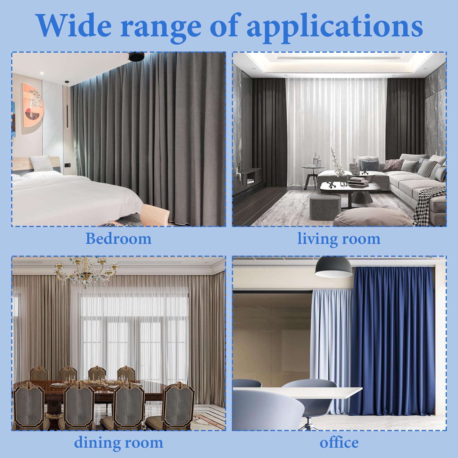 Double Curtain Rod Brackets - 12 Pack, Adjustable Wall Mount -6 Double Curtain Rod Brackets - 12 Pack, Adjustable Wall Mount -6