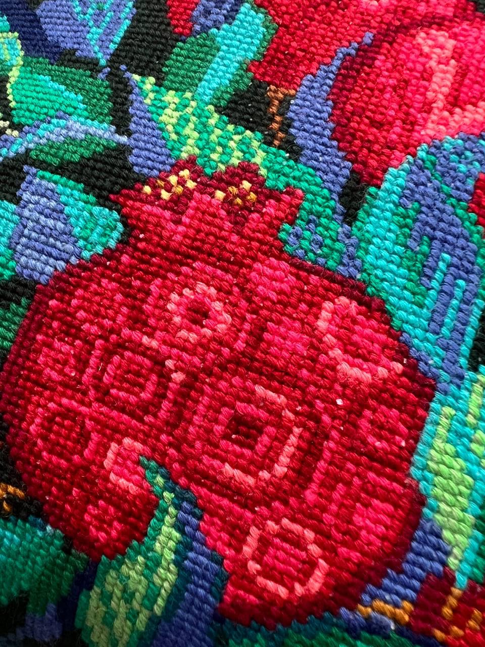 RIOLIS - Panel/poduszka Granat Ogród 2269, zestaw do haftu krzyżykowego, 38 cm x 38 cm, dla początkujących i zaawansowanych, zestaw do haftowania