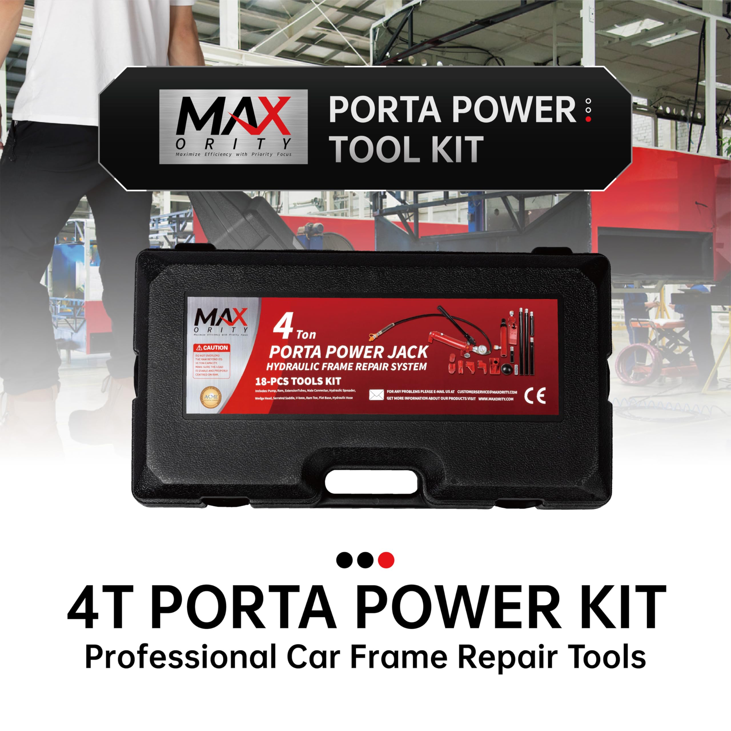 Performance Tool W1650 Porta Power Hydraulic Collision Repair Kit 4 Ton Multi-Power Set