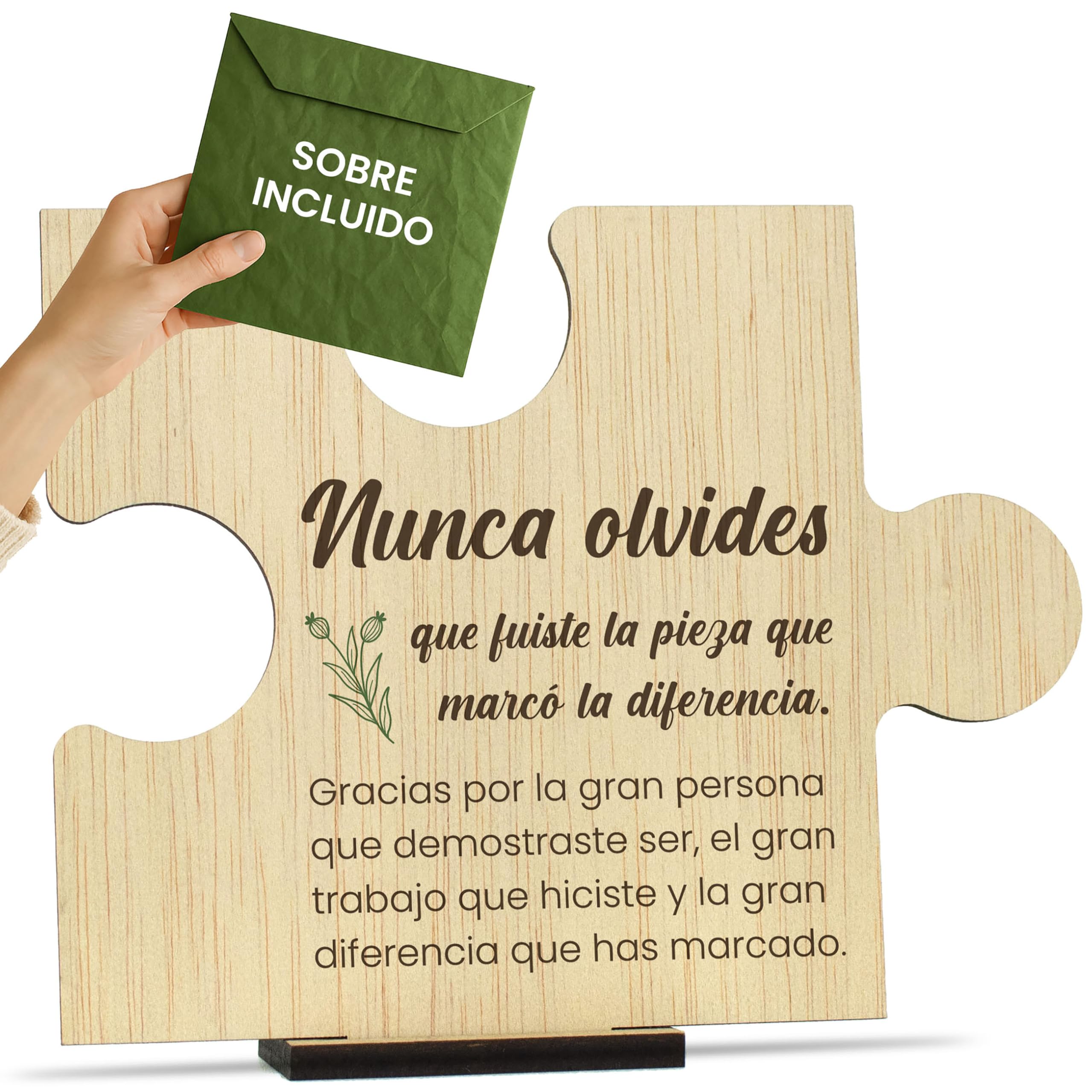 CONTRAXT Tarjeta regalo de despedida madera. Tarjeta detalle regalo original despedida compañeros trabajo profesores maestras jefes fin de curso graduaciones amigas que se van (Despedida)