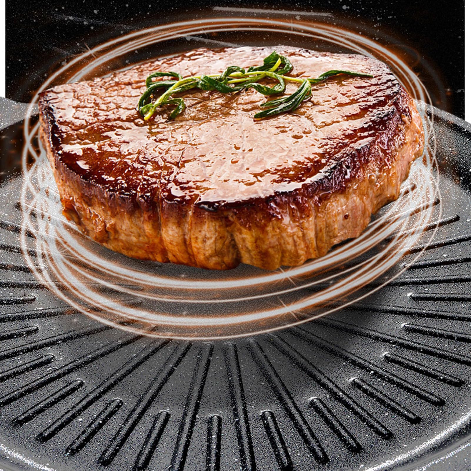 Kohlenstoffstahl Grillplatte Geriffelt,Kohlenstoffstahl Voreingebrannt Zum Braten,Grillplatte Gasgrill Und Holzkohlegrill Geeignet,Grillpfanne Groß,Kohlenstoffstahlpfanne Und Bratpfanne,Ø:30cm