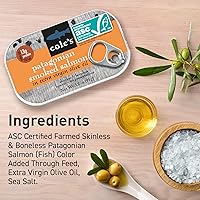 Vista 3 de COLE'S MARISCOS - Salmón ahumado empaquetado a mano en aceite de oliva, mariscos sin conservantes, pescado enlatado, alto en proteínas y omegas