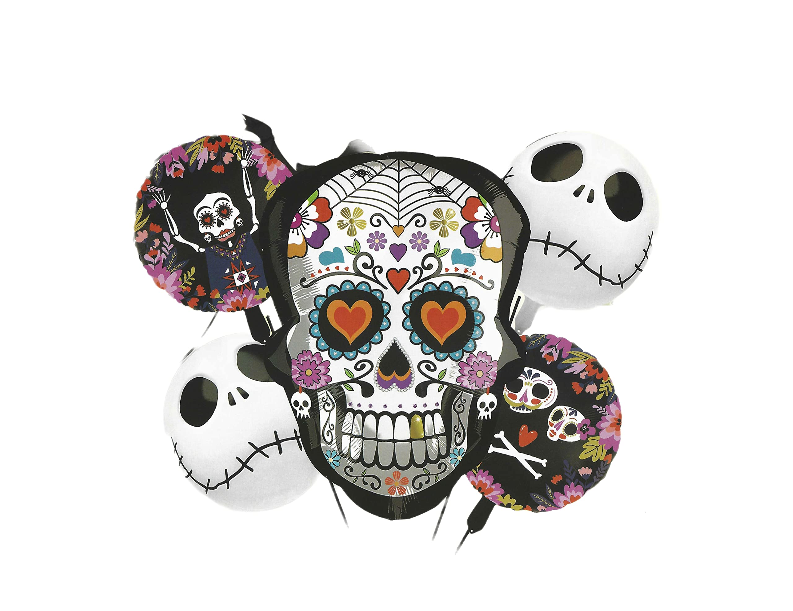 SmartEdge SKULL shaped Party Foil Balloon (Pack of 5 Balloons)