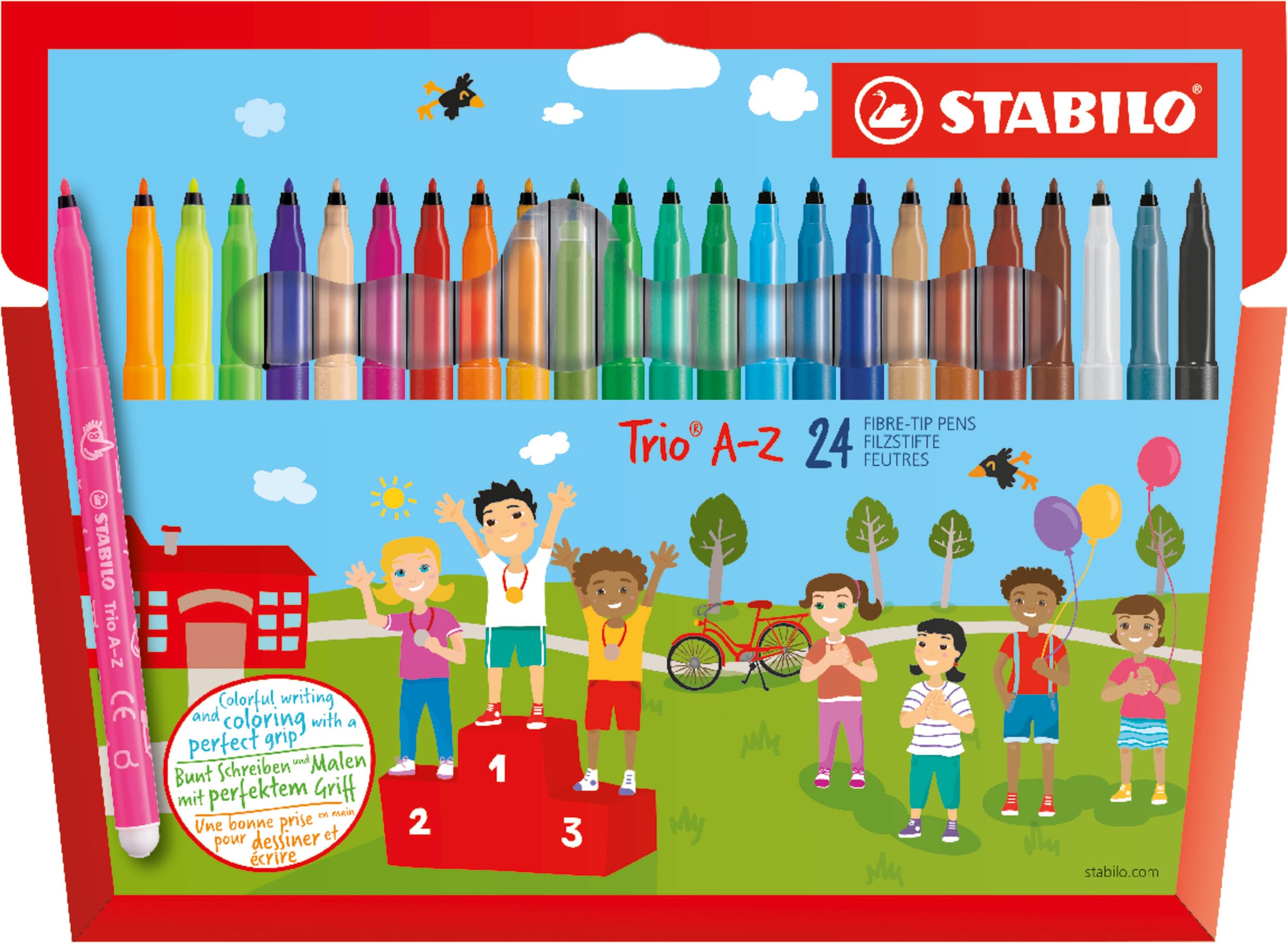 STABILO Trio A-Z - Fibre-Tip Pen with Triangular Grip Zone