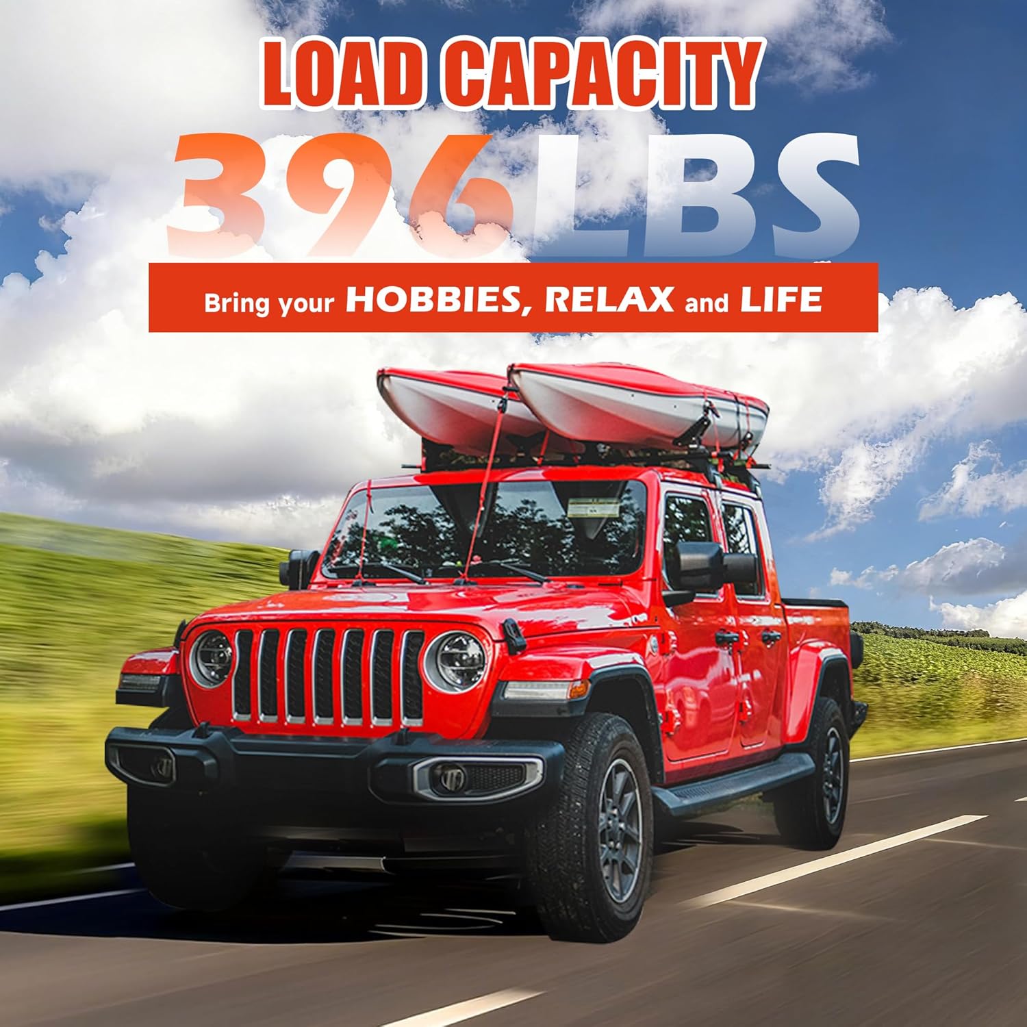 Roof Rack Cross Bars for 2007-2026 Jeep Wrangler JK JL/Gladiator JT 396lbs Lockable Roof Rails Crossbars Anti-Theft Roof Rackfor Cargoes, Bicycles, Kayaks, Luggage Racks, Suitcases, Canoes