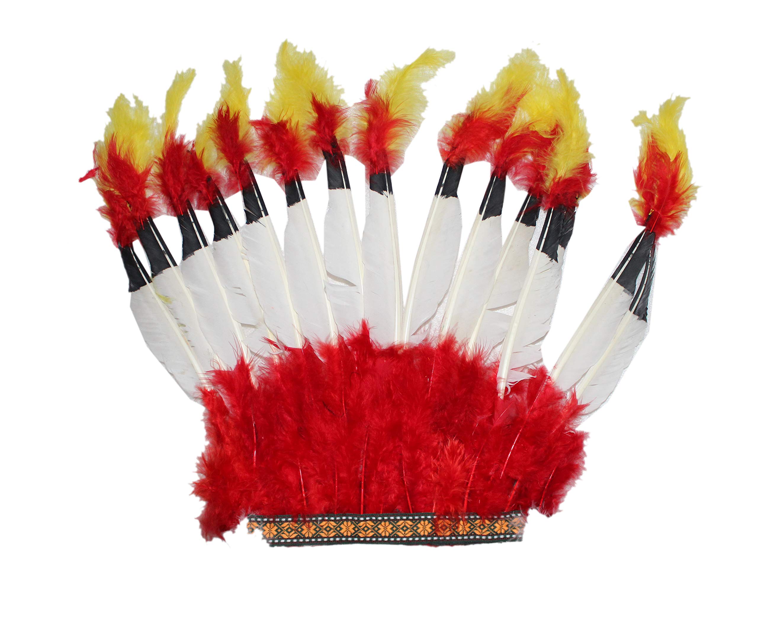 Kaku Fancy Dresses Tribal Style Feather Hairband For Tribal Dance Headdress Crown Accesory - Multicolor, For Boys & Girls (B07FZ4TBBH) Amazon Price History, Amazon Price Tracker