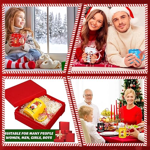 Miniatura 5 de Lallisa Juego de 6 tazas de café de Navidad, juego de regalo de tazas navideñas, tazas de café de cerámica de 12 onzas, regalos de Navidad,
