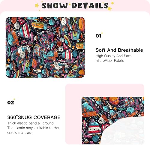 Miniatura 5 de Fitted Crib Sheets Funny Space Baby Crib Sheets for Boy & Girl Toddler Mattress Sheets 21216696