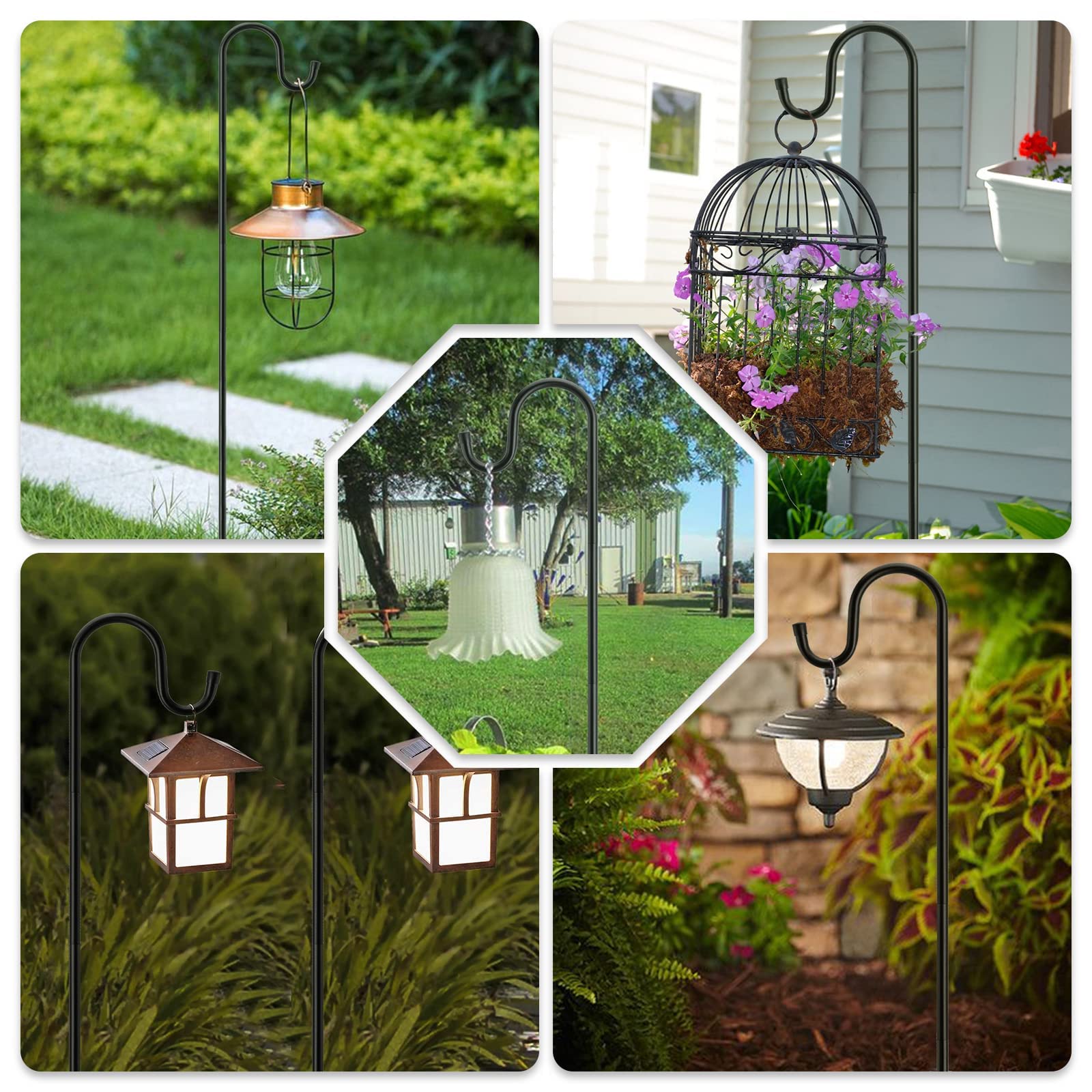 Crochet de Berger, 10FT Support pour Eclairages Baguette de Berger, Mât de Guirlande Lumineuse en Métal pour Terrasse en Bois Patio en Béton, Mangeoire à Oiseaux Lanternes Panier de Fleurs Crochet de Berger, 10FT Support pour Eclairages Baguette de Berger, Mât de Guirlande Lumineuse en Métal pour Terrasse en Bois Patio en Béton, Mangeoire à Oiseaux Lanternes Panier de Fleurs