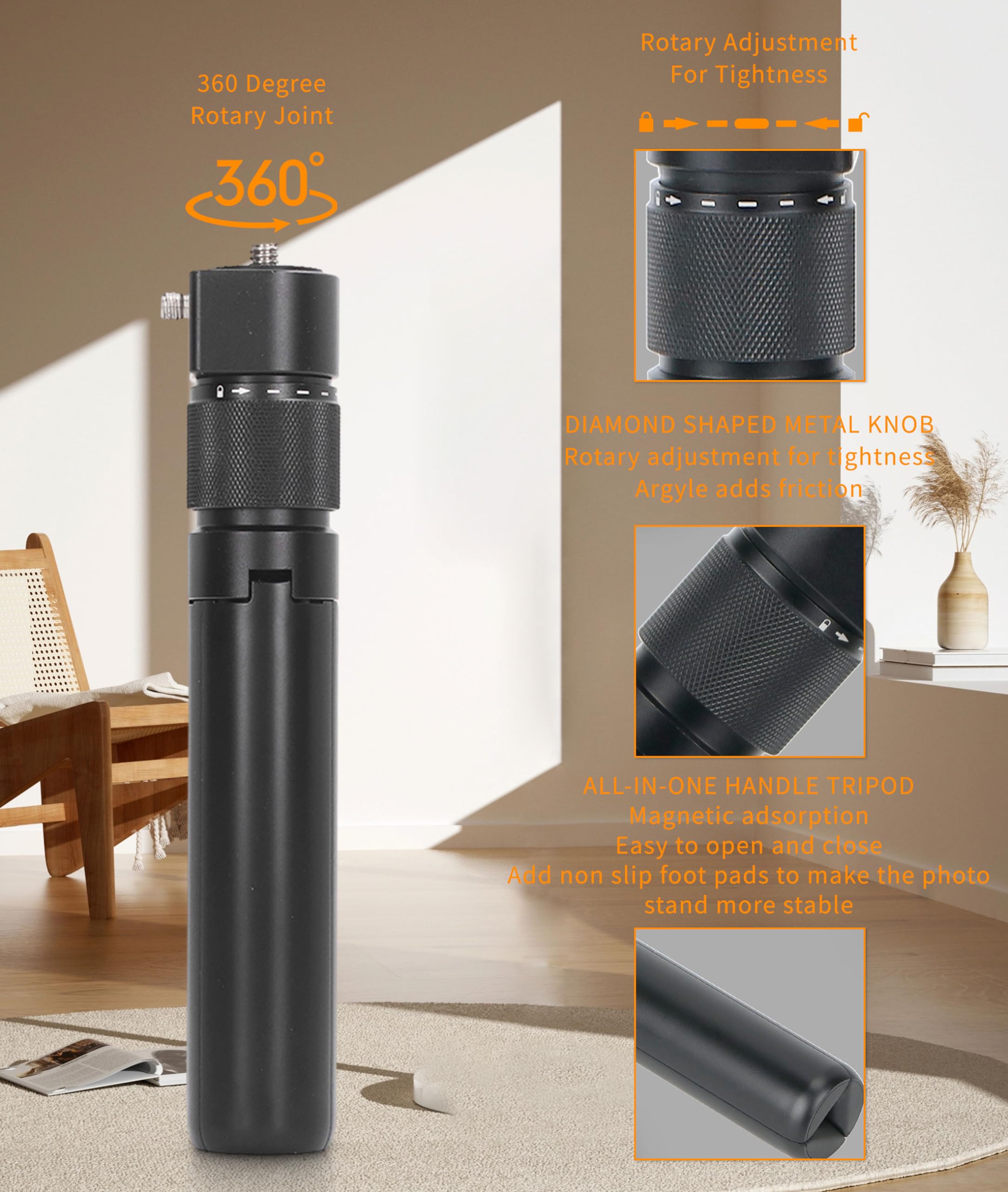 Impugnatura Time Selfie Stick Per Action Cam ONE X3/X2/R/X/EVO - Multifunzione Con Treppiede - Foto 2