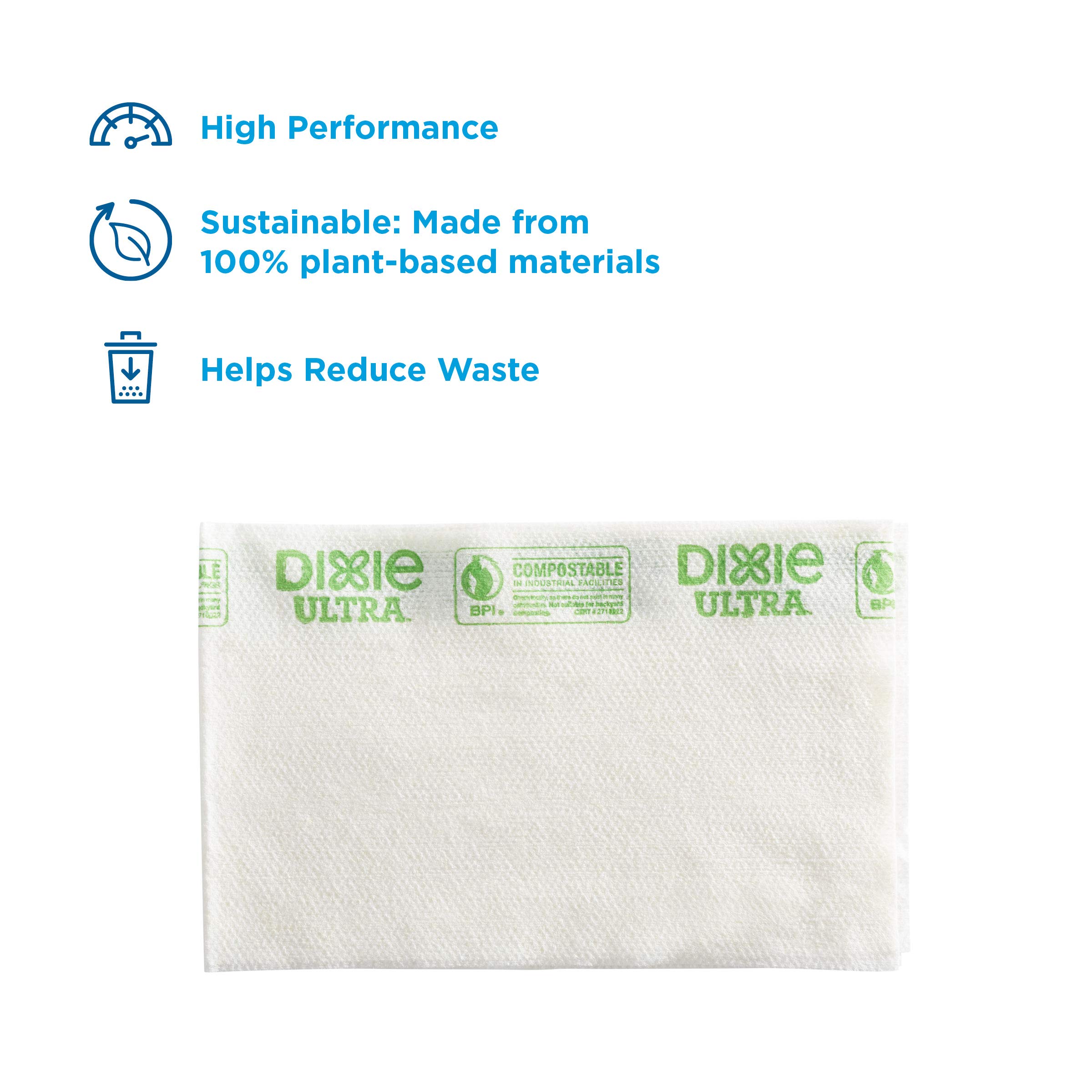 Georgia-Pacific Dixie Ultra F700 Flax Disposable Foodservice Towel by GP PRO (Georgia-Pacific); Environmentally Friendly; White and Green Stripe; 29651; 150 Wipes Per Box; 1 Box Per Case