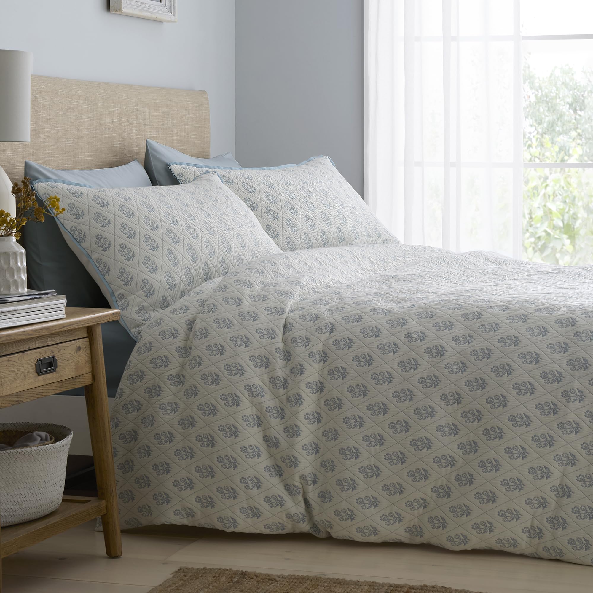 Block Floral Polyester Floral Duvet Cover Set