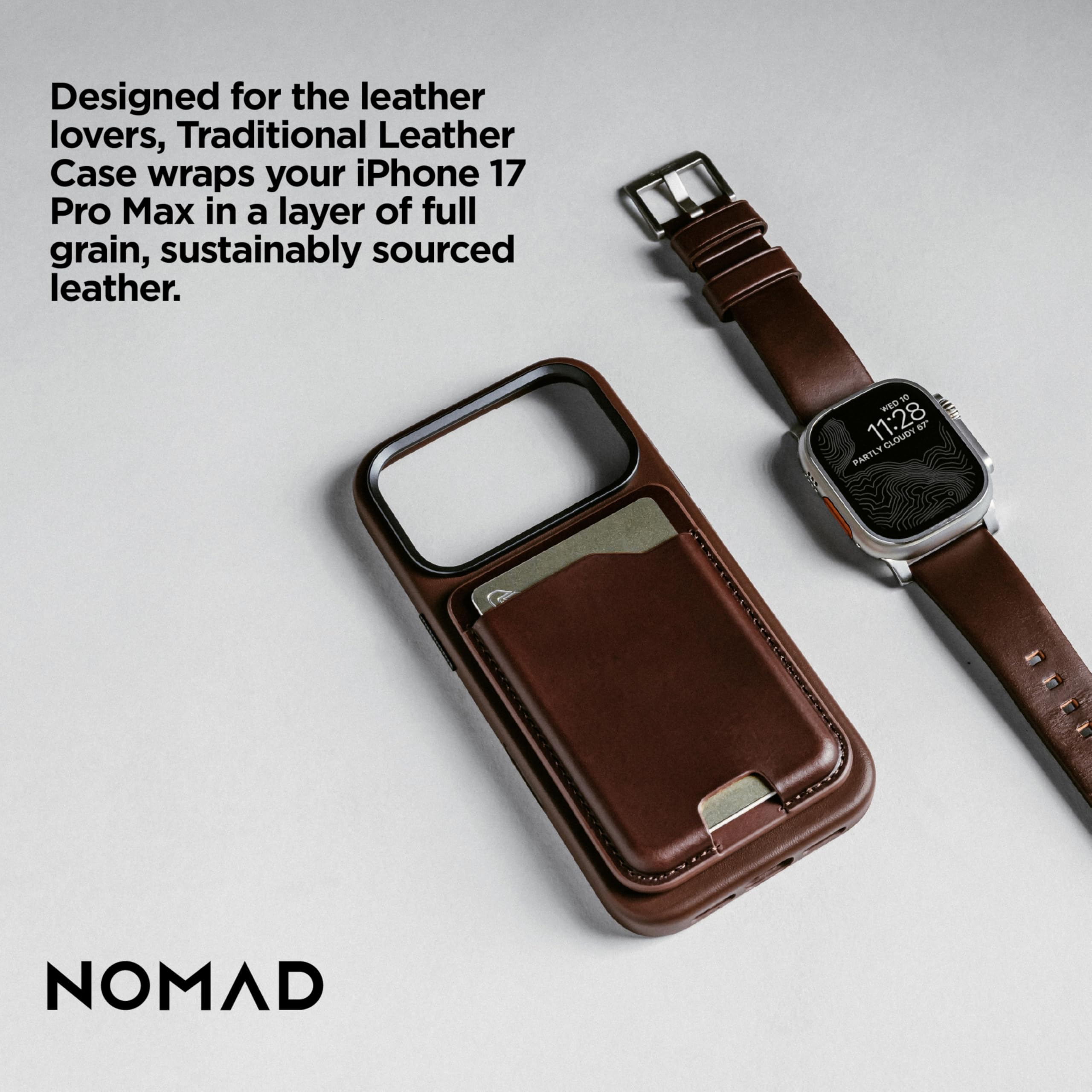 Amazon.co.jp: Nomad トラディショナル レザー ケース iPhone 17 Pro