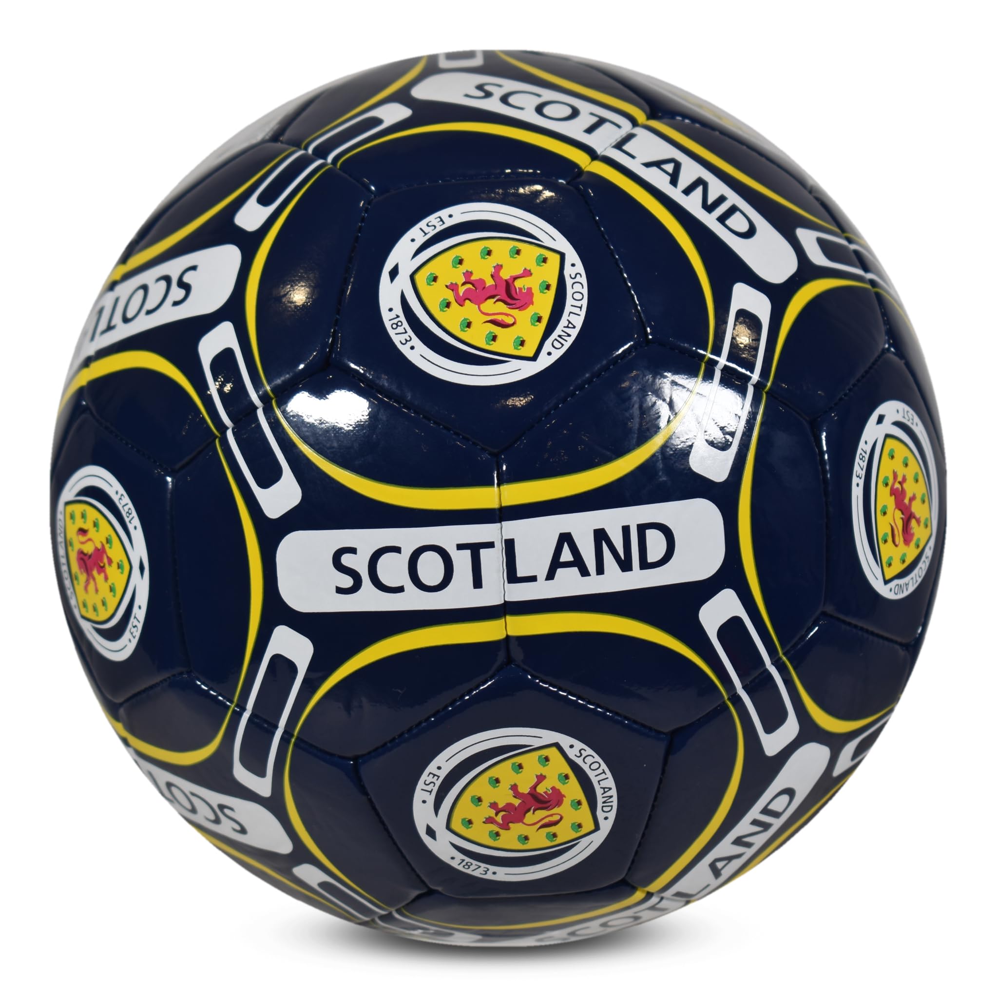 Équipe d'Écosse officielle - Ballon de foot taille 4 avec blason - bleu/jaune