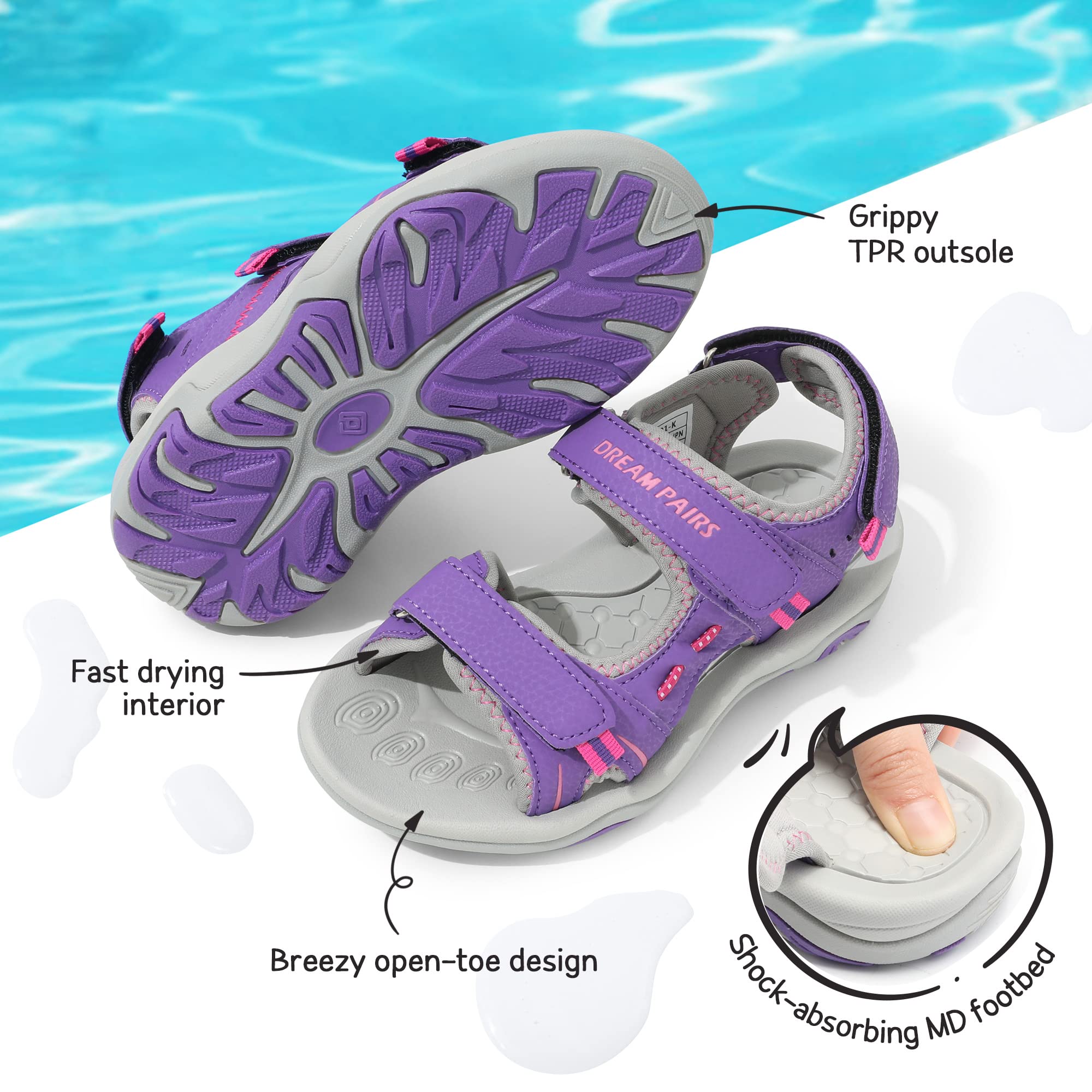 DREAM PAIRS Sandalias Deportivas para Niñas y Niños Verano Atléticos al Aire Libre Senderismo Playa