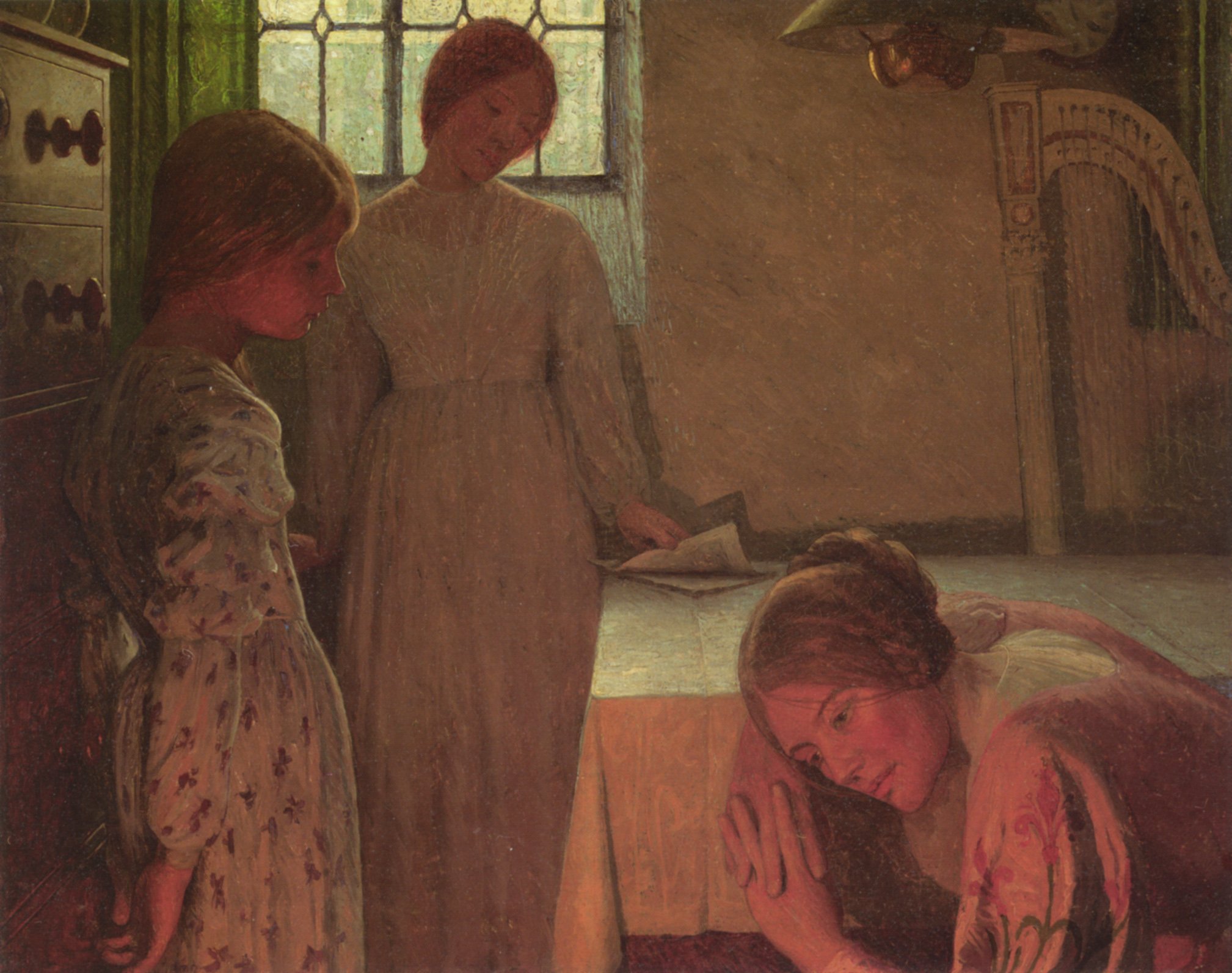 A Winter Evening by Frederick Cayley Robinson - 16" x 20" Premium Canvas Print