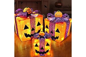 Electric Pumpkin Jack-O-Lantern Halloween Lighting Decorations 3 Packs