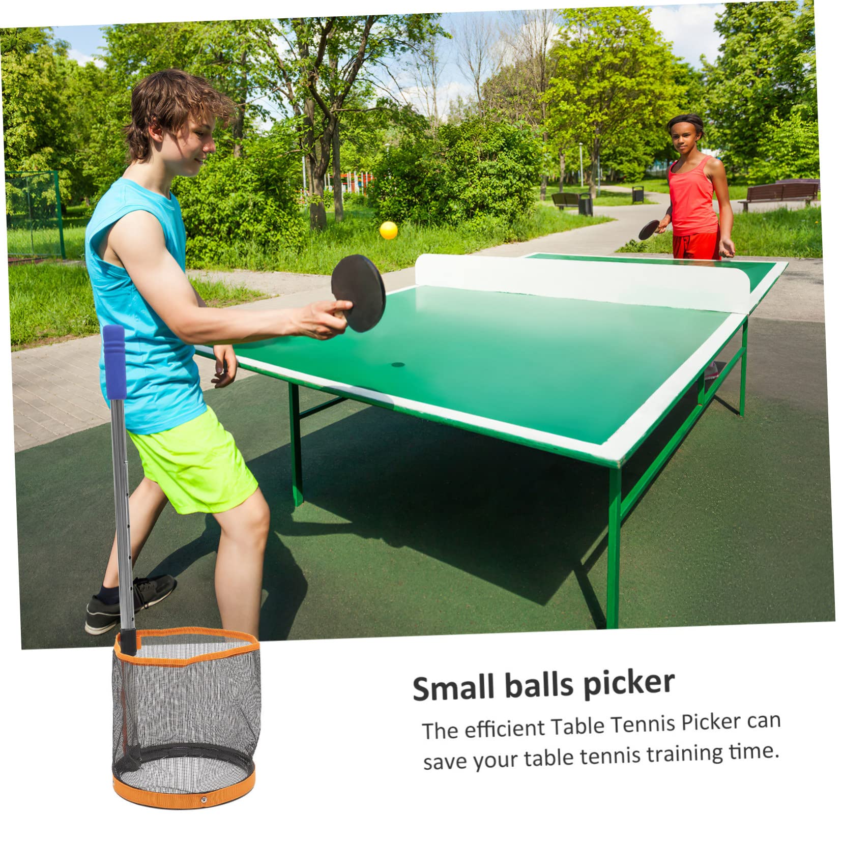 KICHOUSE Tennis Ball Picker with Long Handle Efficient Table Tennis Ball Collector for Easy Retrieval Various Locations and Design for Enhanced User
