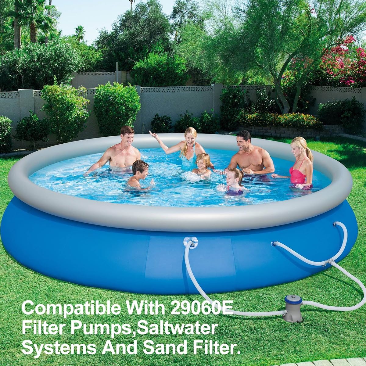 Replacement Pool Hoses for Above Ground Pools, 2 Pack Pool Pump Hose with 4 Metal Clamps Long Filter Pump Hose for Coleman Pool