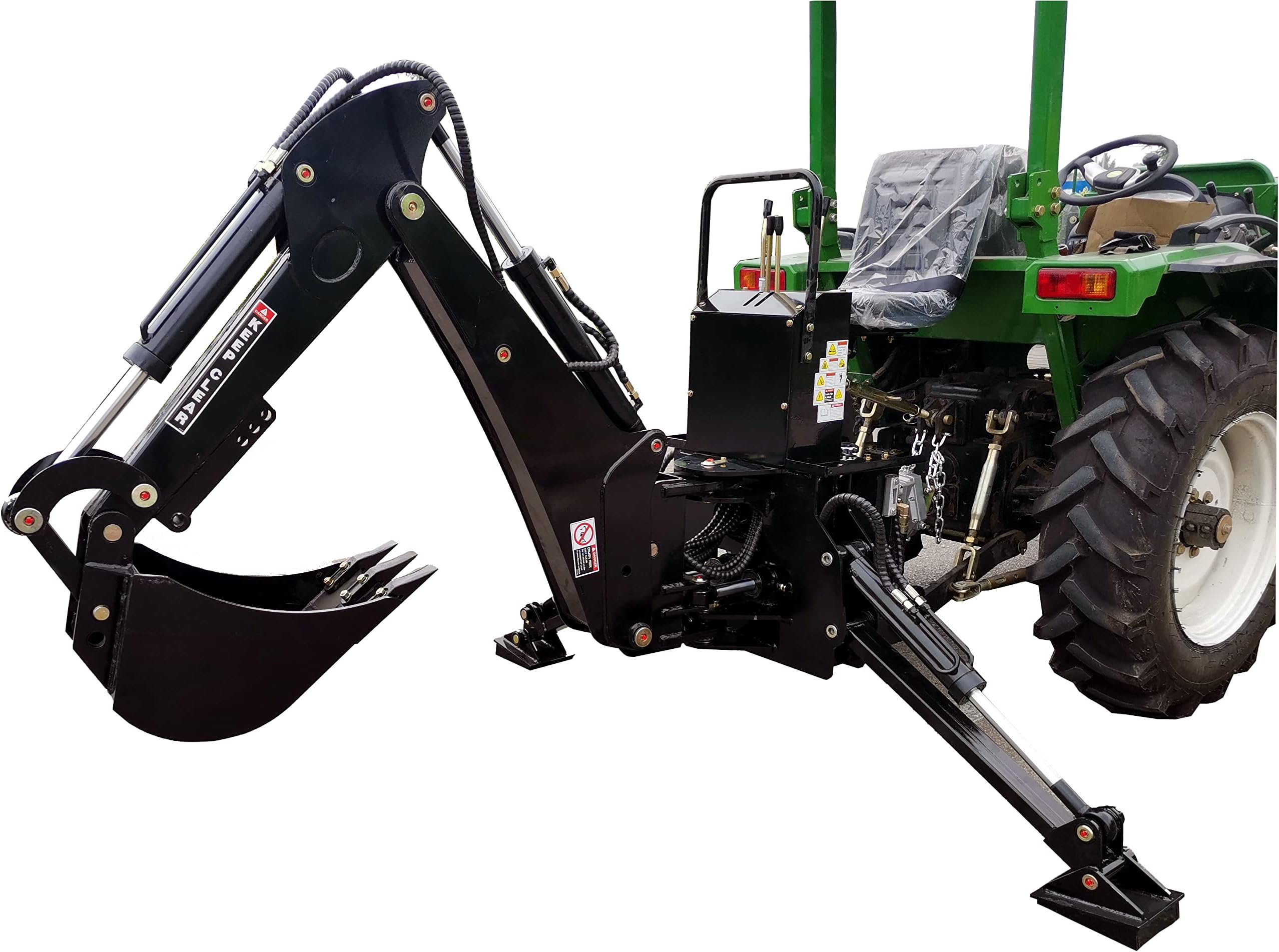 1 & 2 BH8600HT 3 Point Hitch Backhoe Excavator Tractor Attachment, 9' Digging Depth, 2 Buckets (10'' and 15'')
