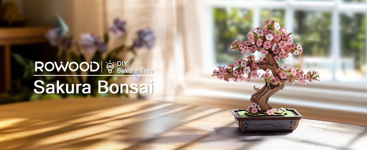Rolife Puzzle 3D – Bonsái De Sakura Y Pino Perpetuo, Maqueta De Madera Para Construir, Decoración Del Hogar Y Regalo Creativo Para Adultos